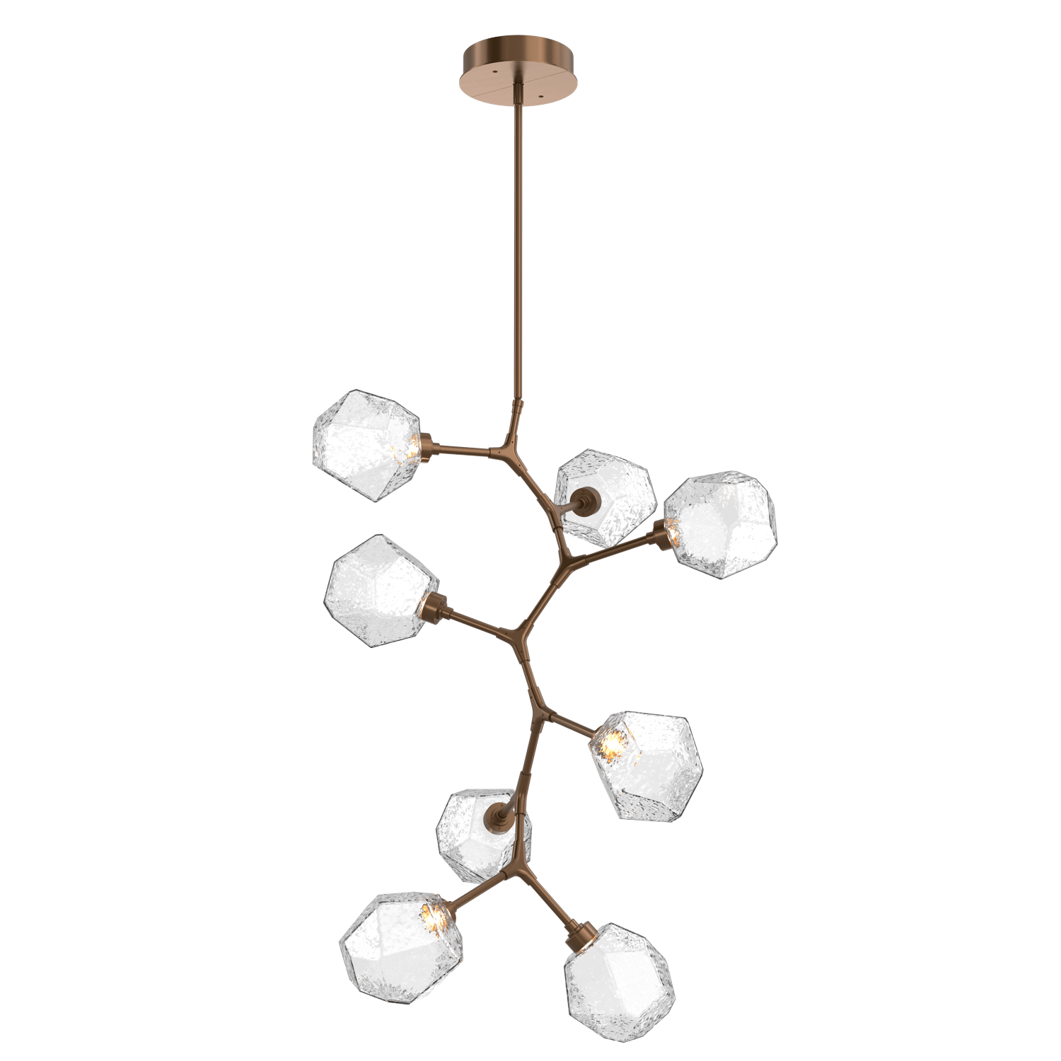 CHB0039-VB-RB-C-Hammerton-Studio-Gem-8-light-modern-vine-chandelier-with-oil-rubbed-bronze-finish-and-clear-blown-glass-shades-and-LED-lamping