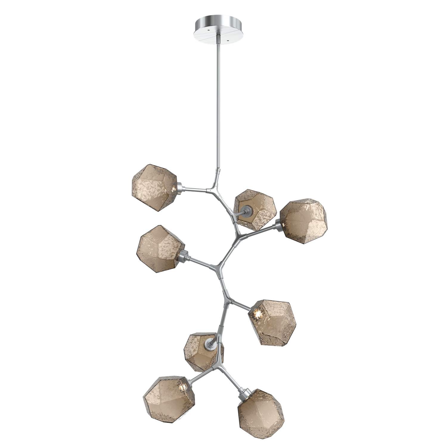 CHB0039-VB-SN-B-Hammerton-Studio-Gem-8-light-modern-vine-chandelier-with-satin-nickel-finish-and-bronze-blown-glass-shades-and-LED-lamping