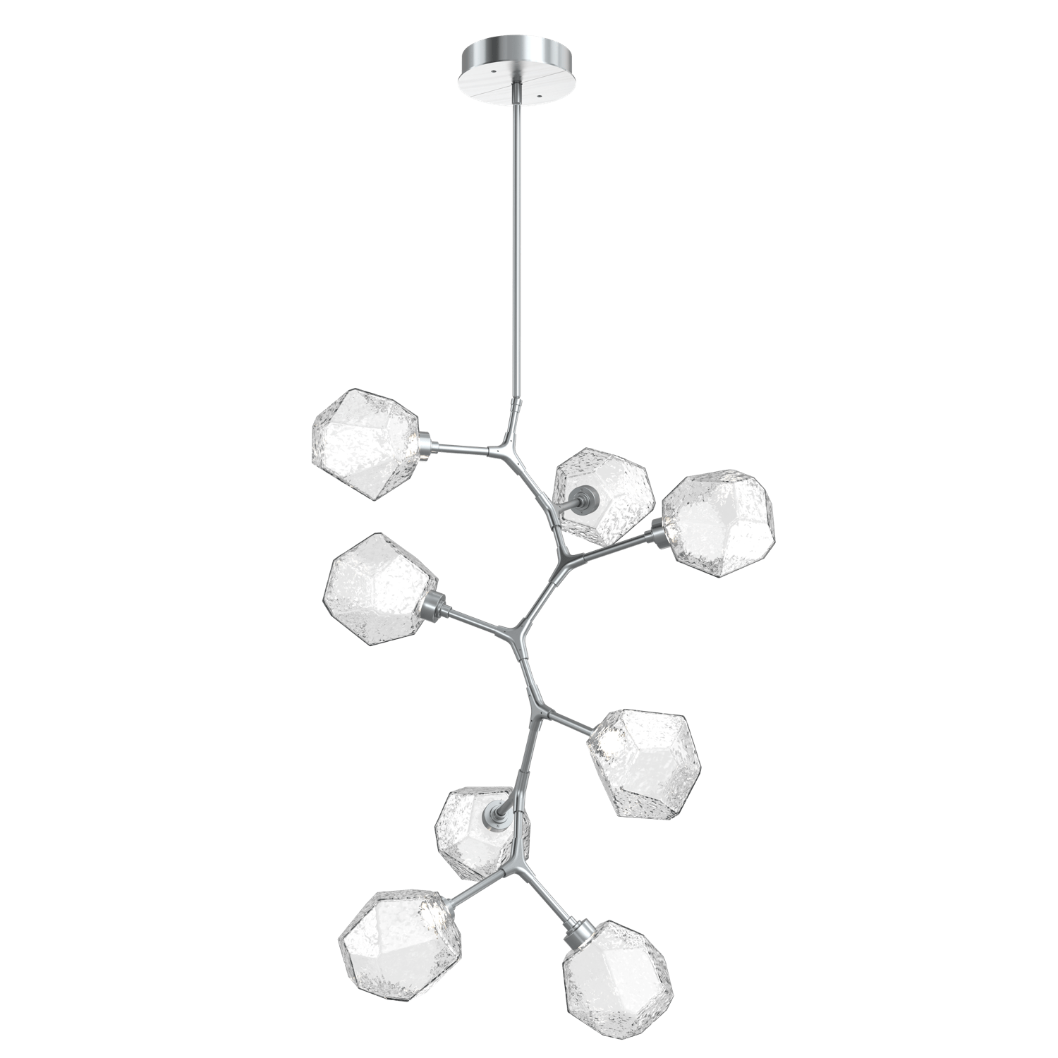 CHB0039-VB-SN-C-Hammerton-Studio-Gem-8-light-modern-vine-chandelier-with-satin-nickel-finish-and-clear-blown-glass-shades-and-LED-lamping
