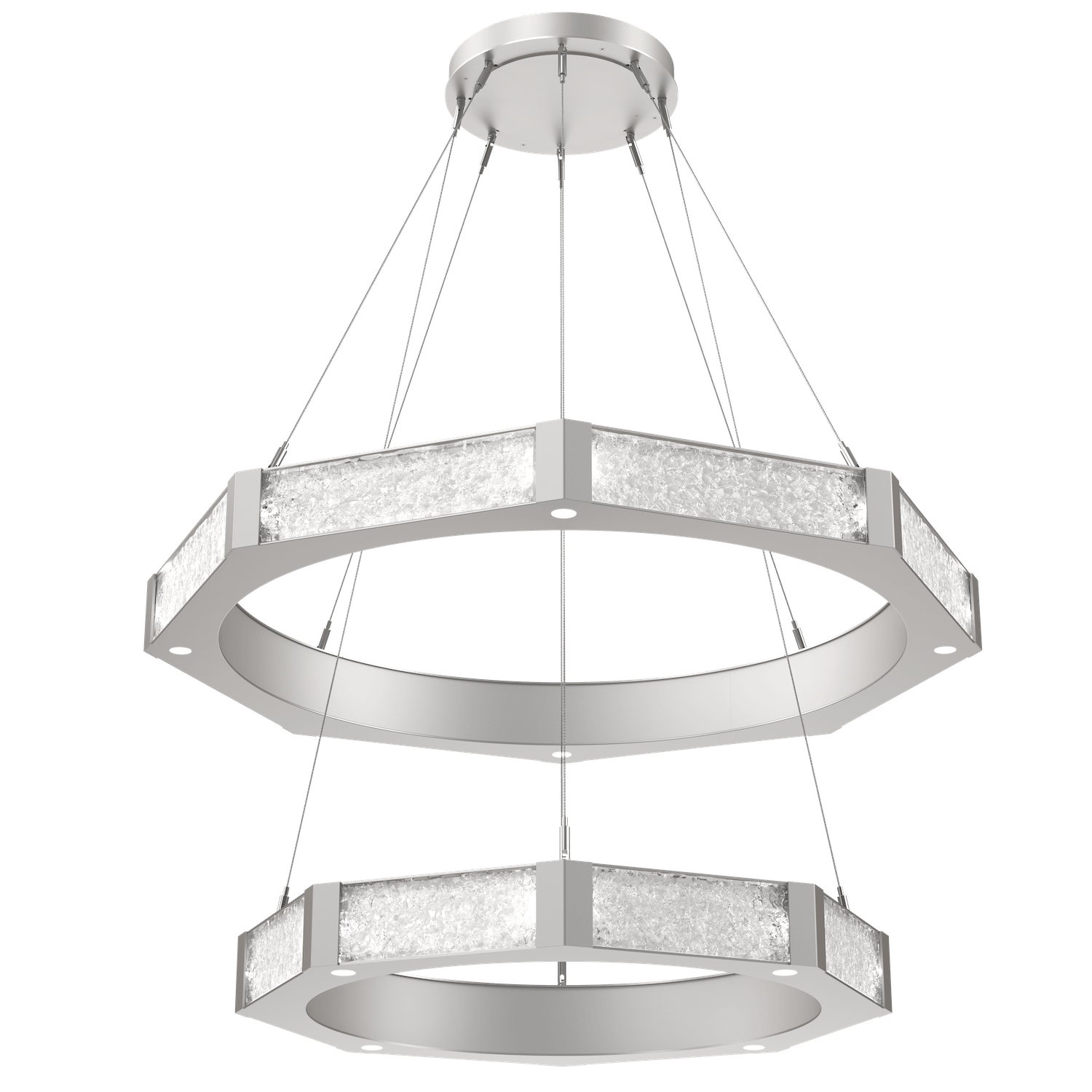 CHB0061-2B-BS-GC-Hammerton-Studio-Glacier-48-inch-two-tier-ring-chandelier-with-metallic-beige-silver-finish-and-clear-blown-glass-with-geo-clear-cast-glass-diffusers-and-LED-lamping