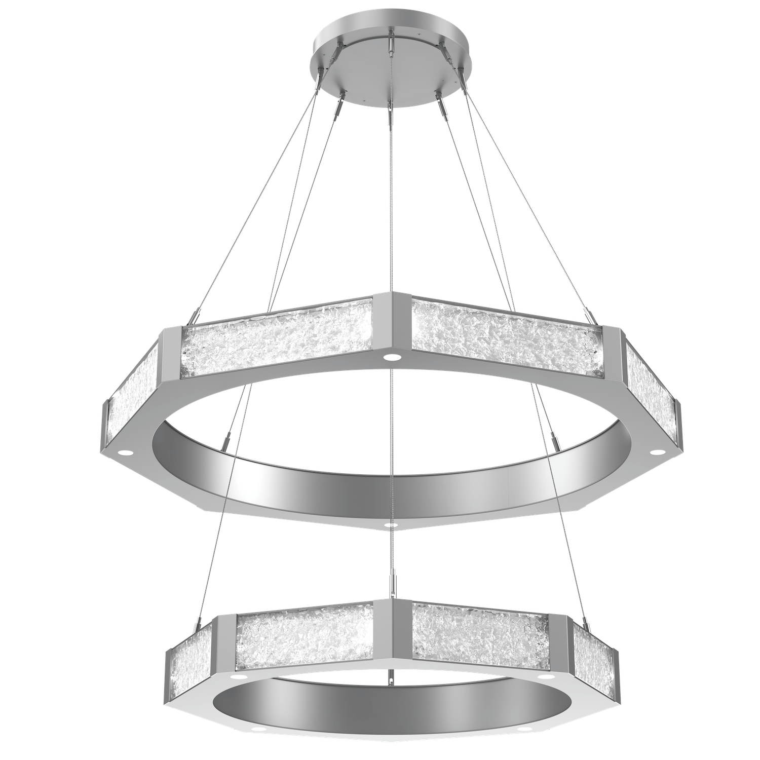 CHB0061-2B-CS-GC-Hammerton-Studio-Glacier-48-inch-two-tier-ring-chandelier-with-classic-silver-finish-and-clear-blown-glass-with-geo-clear-cast-glass-diffusers-and-LED-lamping
