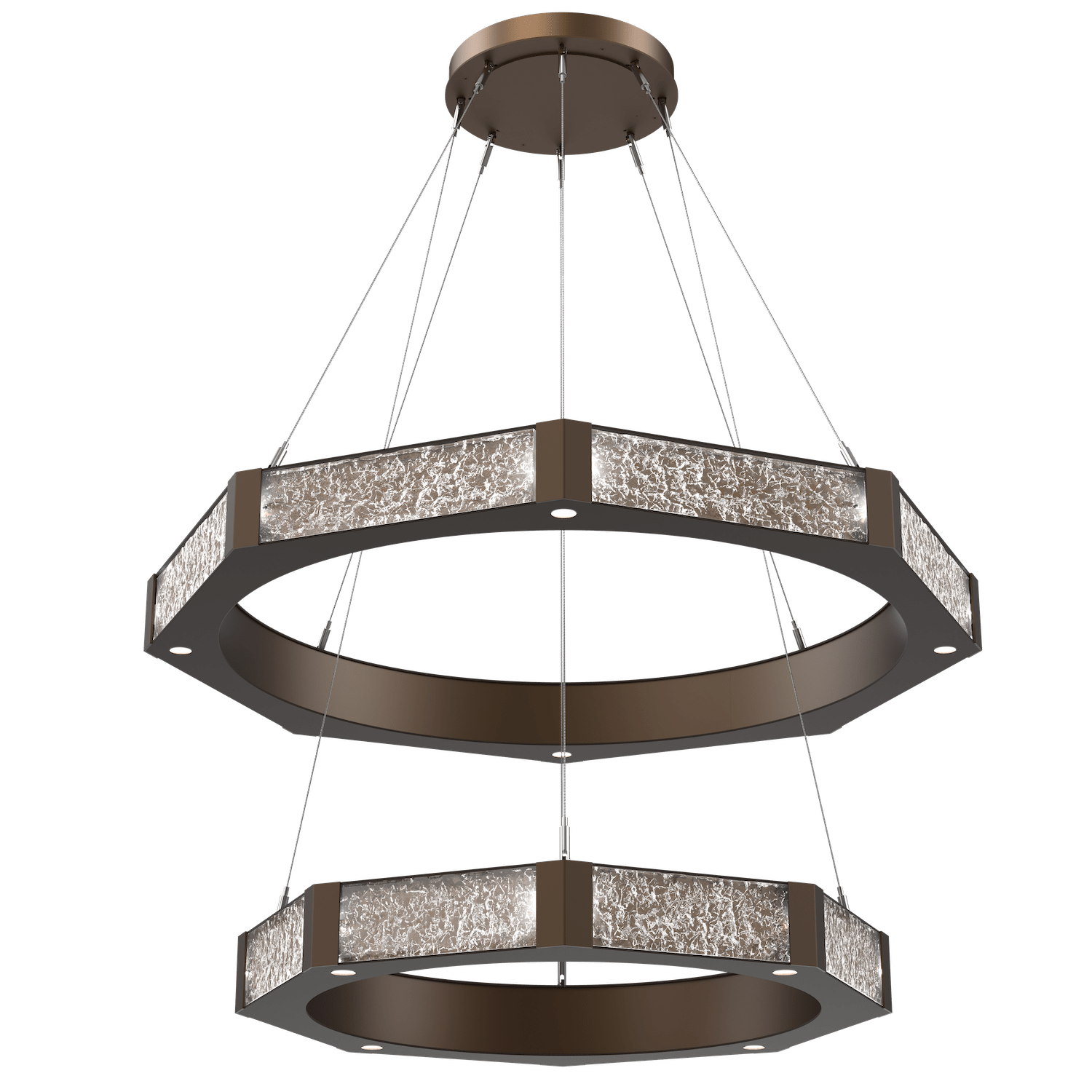 CHB0061-2B-FB-GC-Hammerton-Studio-Glacier-48-inch-two-tier-ring-chandelier-with-flat-bronze-finish-and-clear-blown-glass-with-geo-clear-cast-glass-diffusers-and-LED-lamping