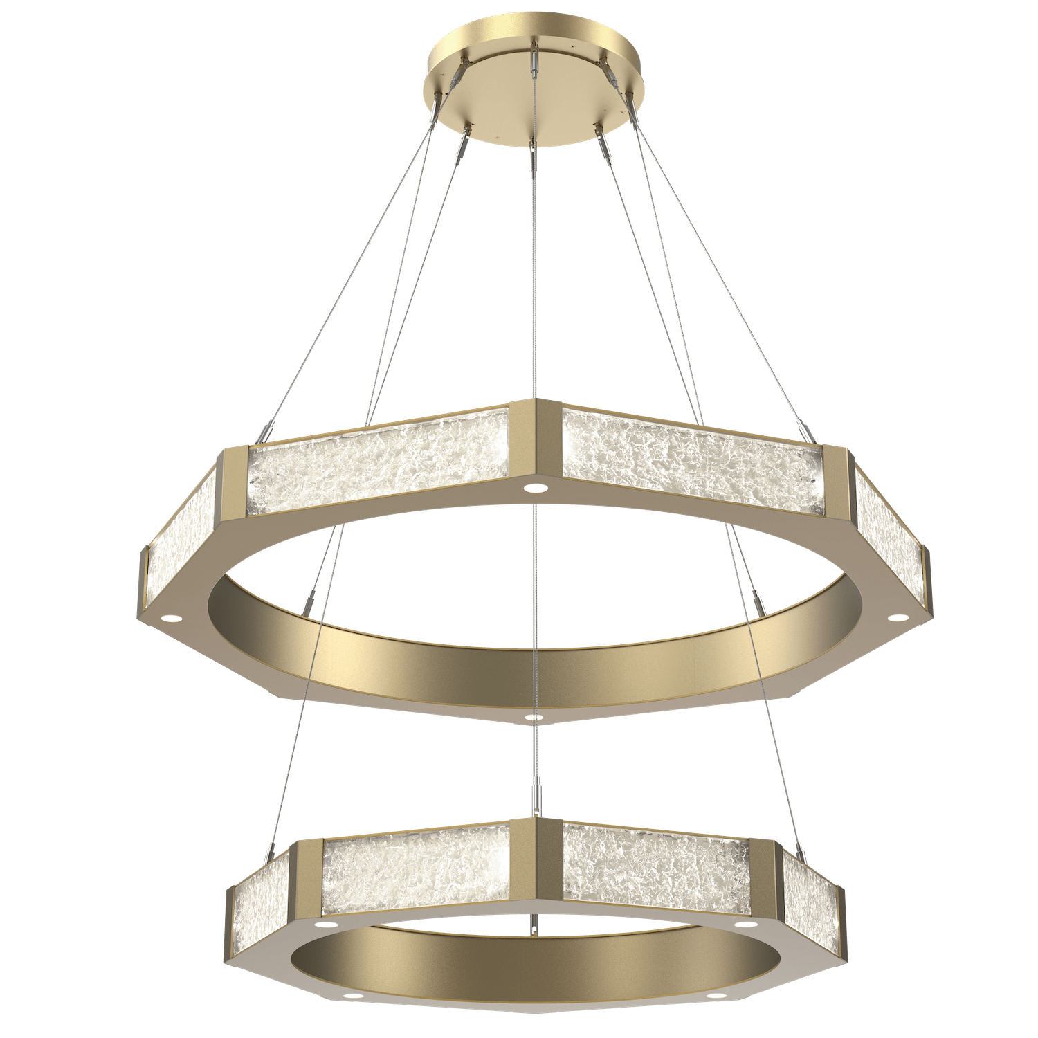 CHB0061-2B-GB-GC-Hammerton-Studio-Glacier-48-inch-two-tier-ring-chandelier-with-gilded-brass-finish-and-clear-blown-glass-with-geo-clear-cast-glass-diffusers-and-LED-lamping
