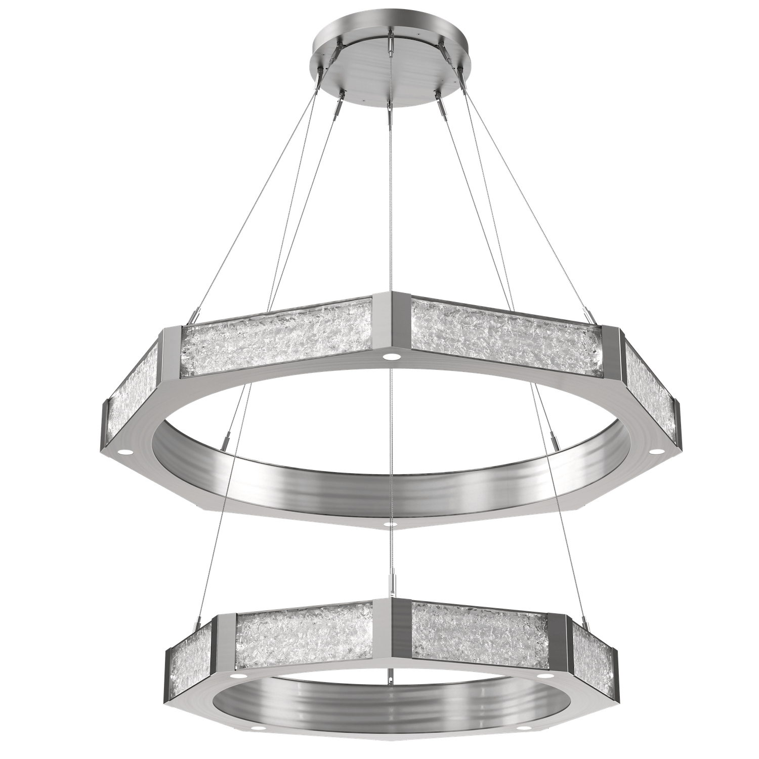 CHB0061-2B-SN-GC-Hammerton-Studio-Glacier-48-inch-two-tier-ring-chandelier-with-satin-nickel-finish-and-clear-blown-glass-with-geo-clear-cast-glass-diffusers-and-LED-lamping