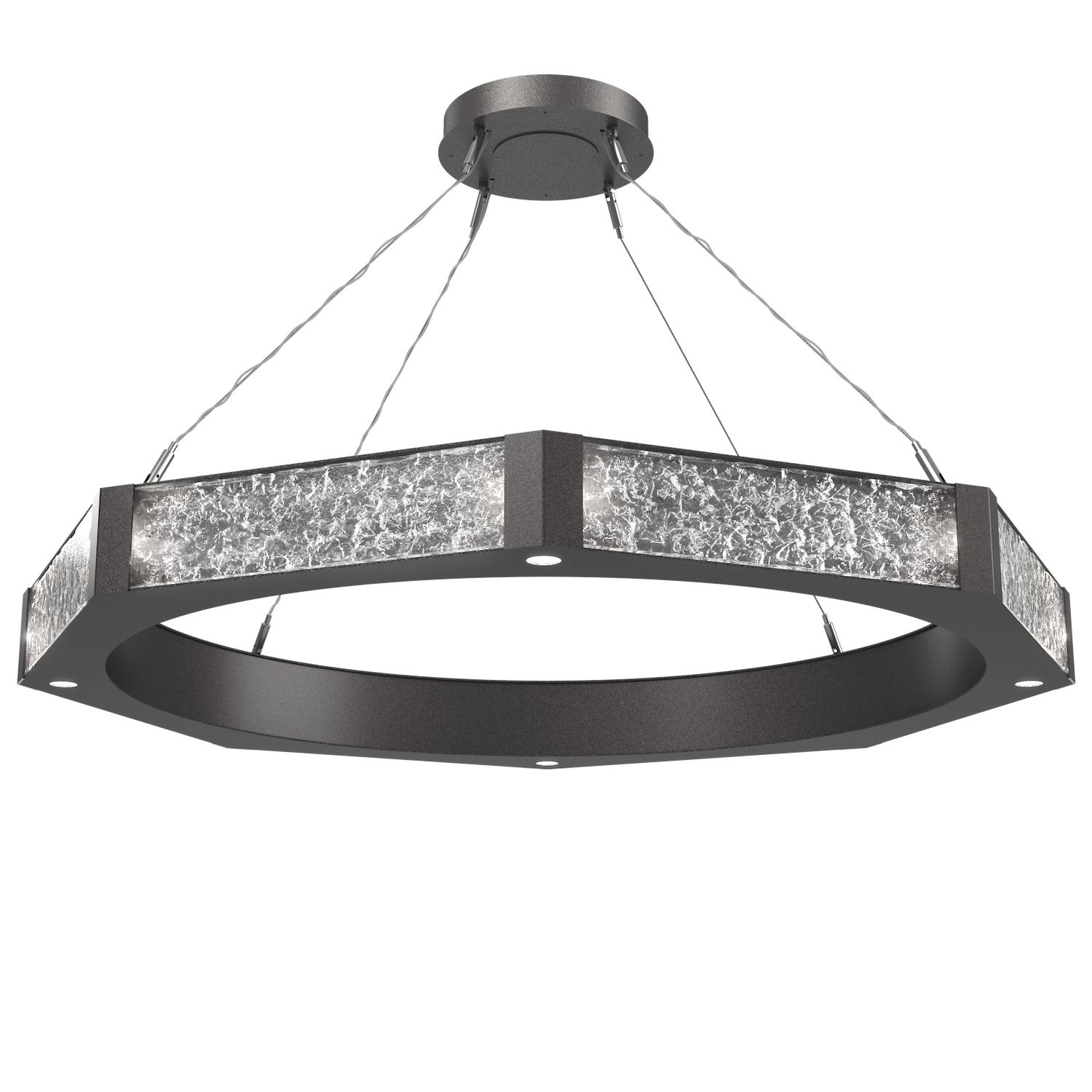 CHB0061-48-GP-GC-Hammerton-Studio-Glacier-48-inch-ring-chandelier-with-graphite-finish-and-clear-blown-glass-with-geo-clear-cast-glass-diffusers-and-LED-lamping