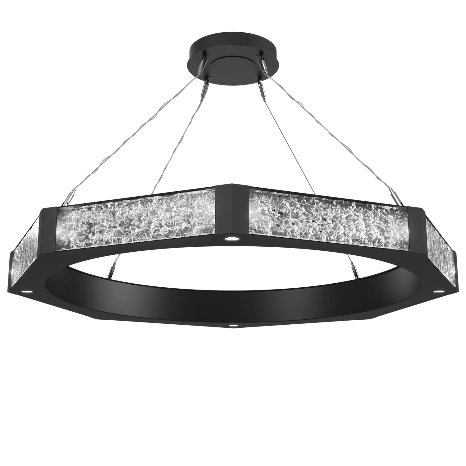 CHB0061-48-MB-GC-Hammerton-Studio-Glacier-48-inch-ring-chandelier-with-matte-black-finish-and-clear-blown-glass-with-geo-clear-cast-glass-diffusers-and-LED-lamping