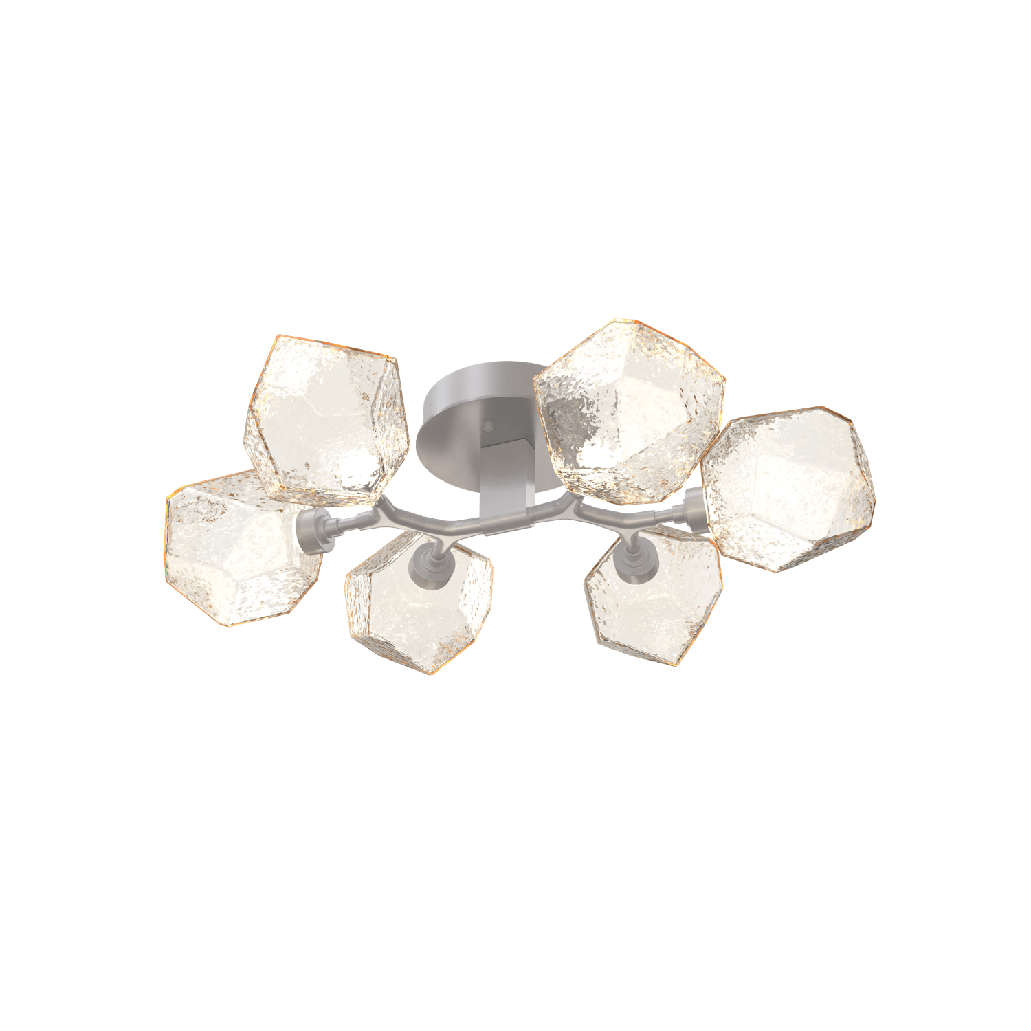 CLB0039-01-CS-A-Hammerton-Studio-Gem-6-light-organic-flush-mount-light-with-classic-silver-finish-and-amber-blown-glass-shades-and-LED-lamping