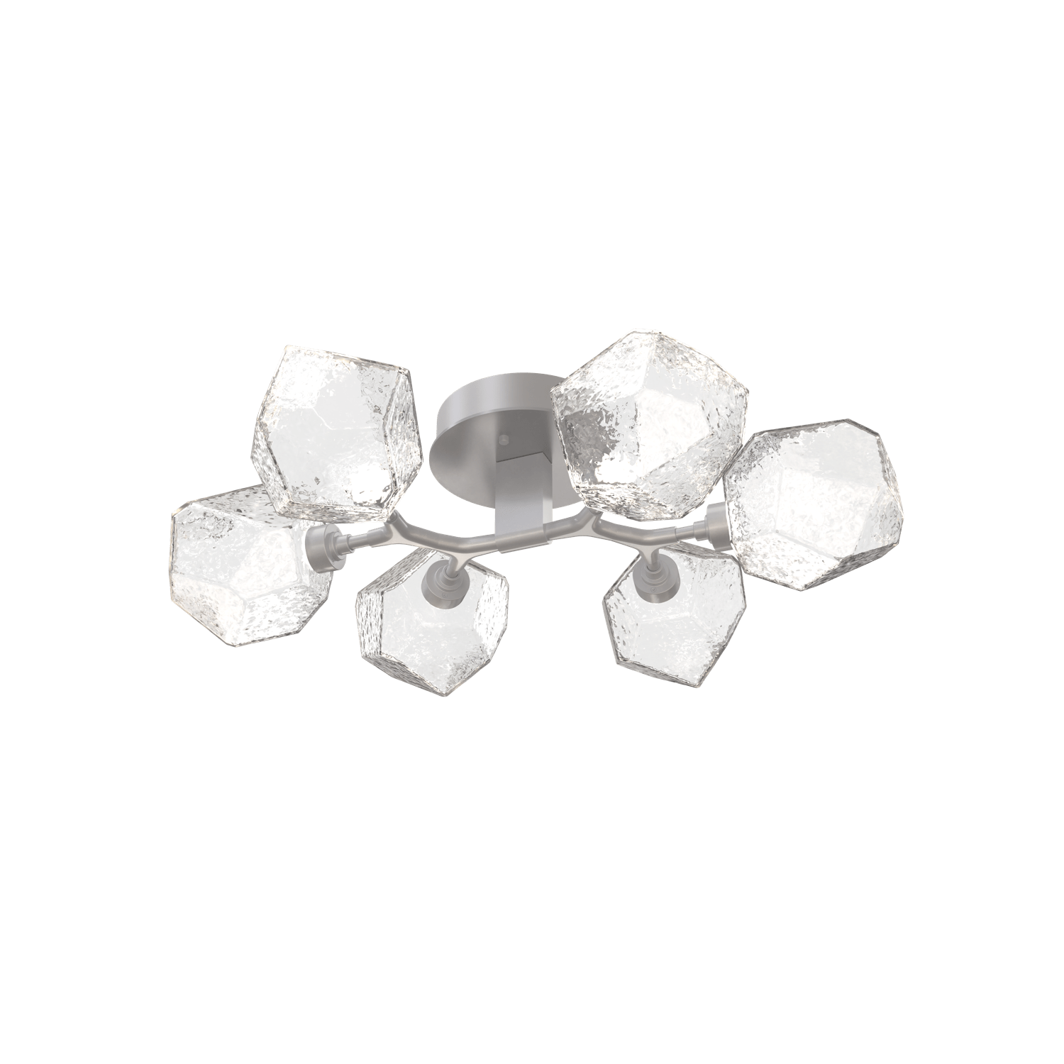 CLB0039-01-CS-C-Hammerton-Studio-Gem-6-light-organic-flush-mount-light-with-classic-silver-finish-and-clear-blown-glass-shades-and-LED-lamping