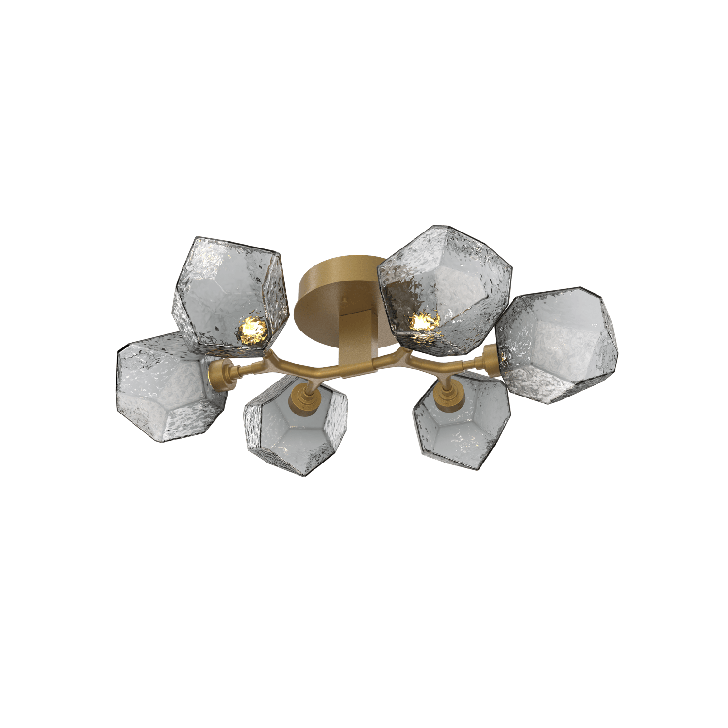 CLB0039-01-GB-S-Hammerton-Studio-Gem-6-light-organic-flush-mount-light-with-gilded-brass-finish-and-smoke-blown-glass-shades-and-LED-lamping
