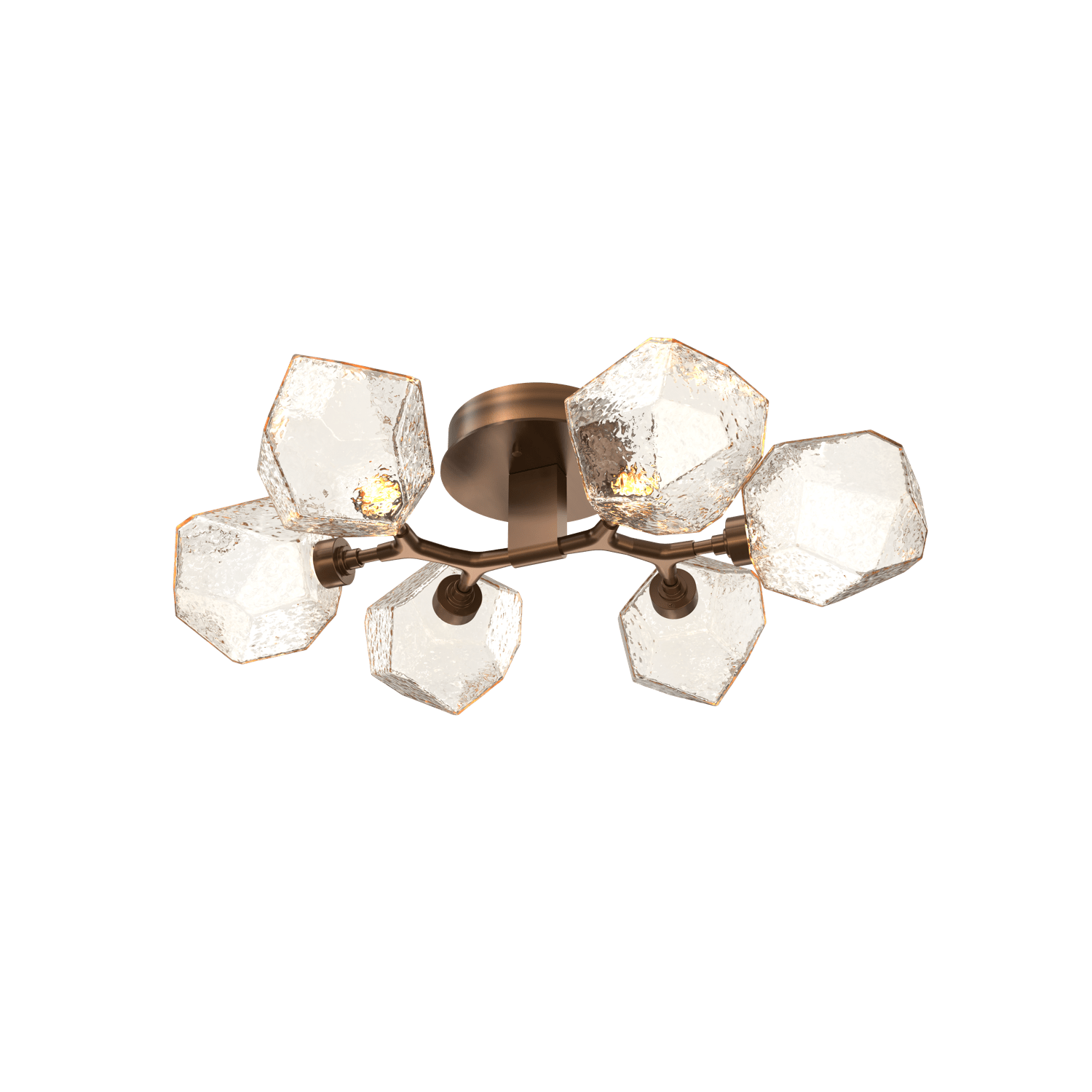 CLB0039-01-RB-A-Hammerton-Studio-Gem-6-light-organic-flush-mount-light-with-oil-rubbed-bronze-finish-and-amber-blown-glass-shades-and-LED-lamping