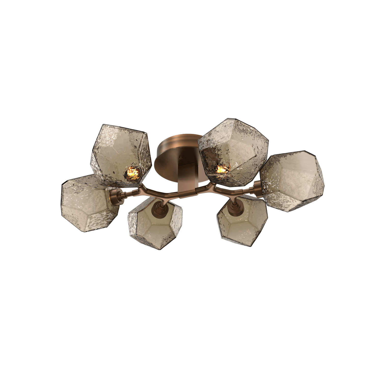 CLB0039-01-RB-B-Hammerton-Studio-Gem-6-light-organic-flush-mount-light-with-oil-rubbed-bronze-finish-and-bronze-blown-glass-shades-and-LED-lamping