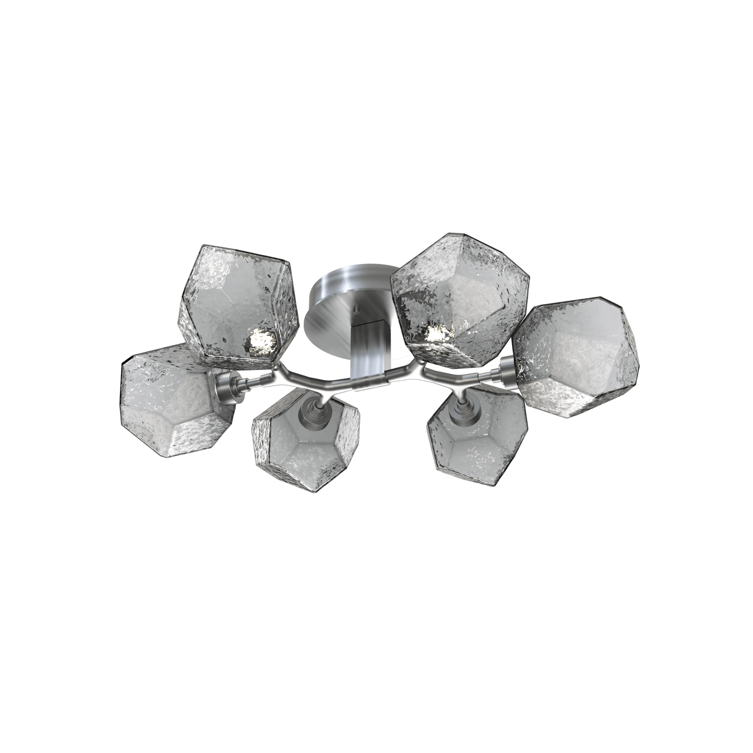 CLB0039-01-SN-S-Hammerton-Studio-Gem-6-light-organic-flush-mount-light-with-satin-nickel-finish-and-smoke-blown-glass-shades-and-LED-lamping