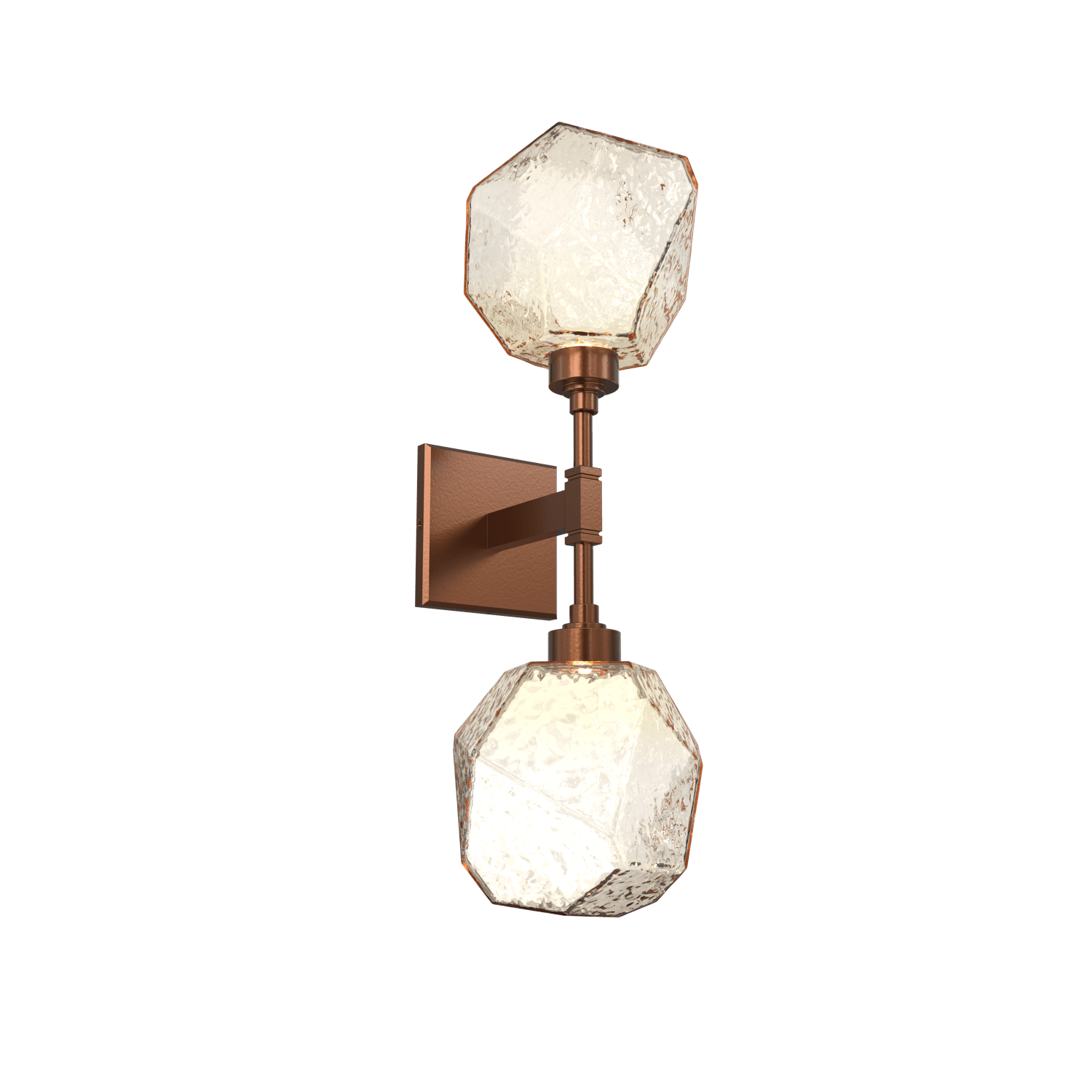 IDB0039-02-BB-A-Hammerton-Studio-Gem-double-wall-sconce-with-burnished-bronze-finish-and-amber-blown-glass-shades-and-LED-lamping
