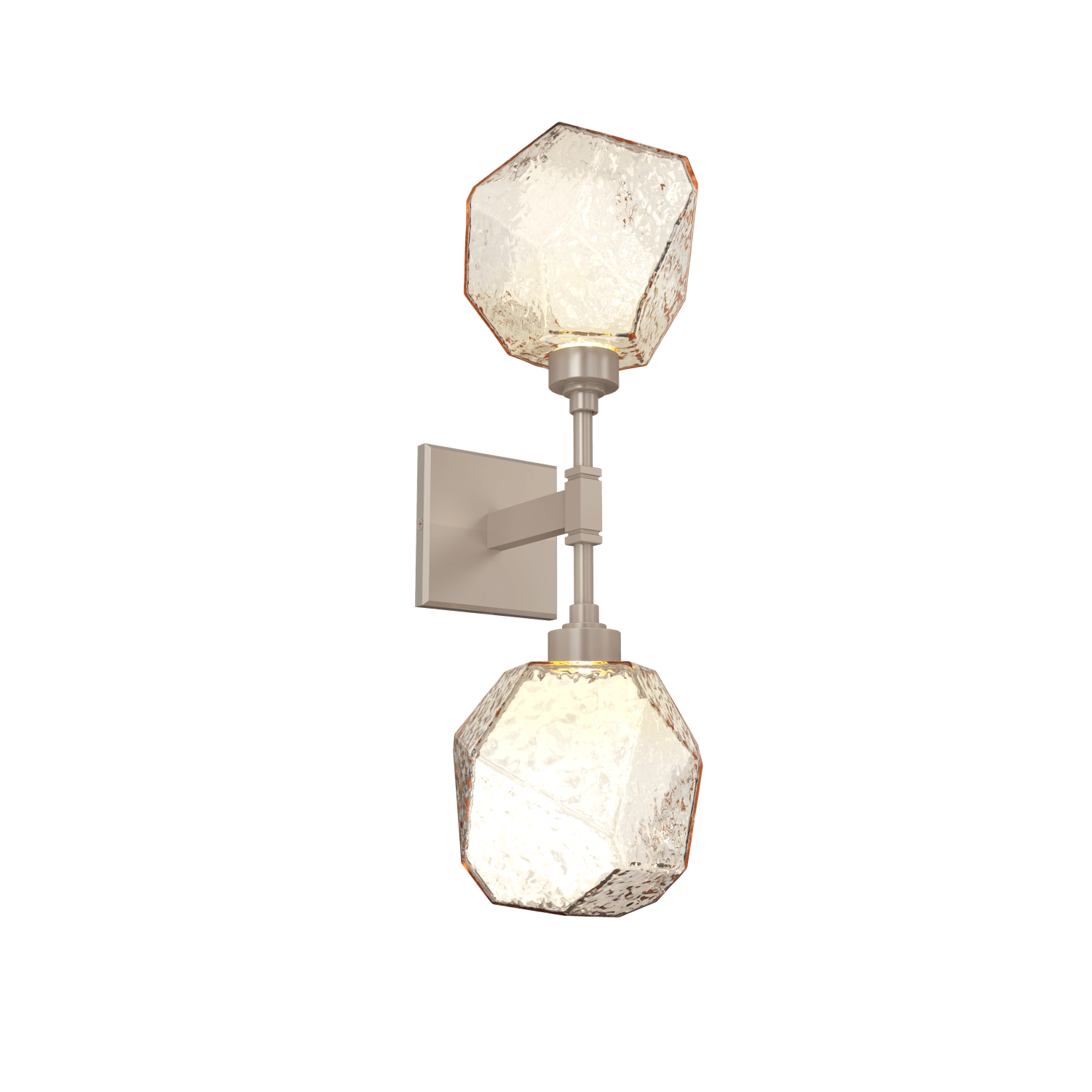 IDB0039-02-BS-A-Hammerton-Studio-Gem-double-wall-sconce-with-metallic-beige-silver-finish-and-amber-blown-glass-shades-and-LED-lamping