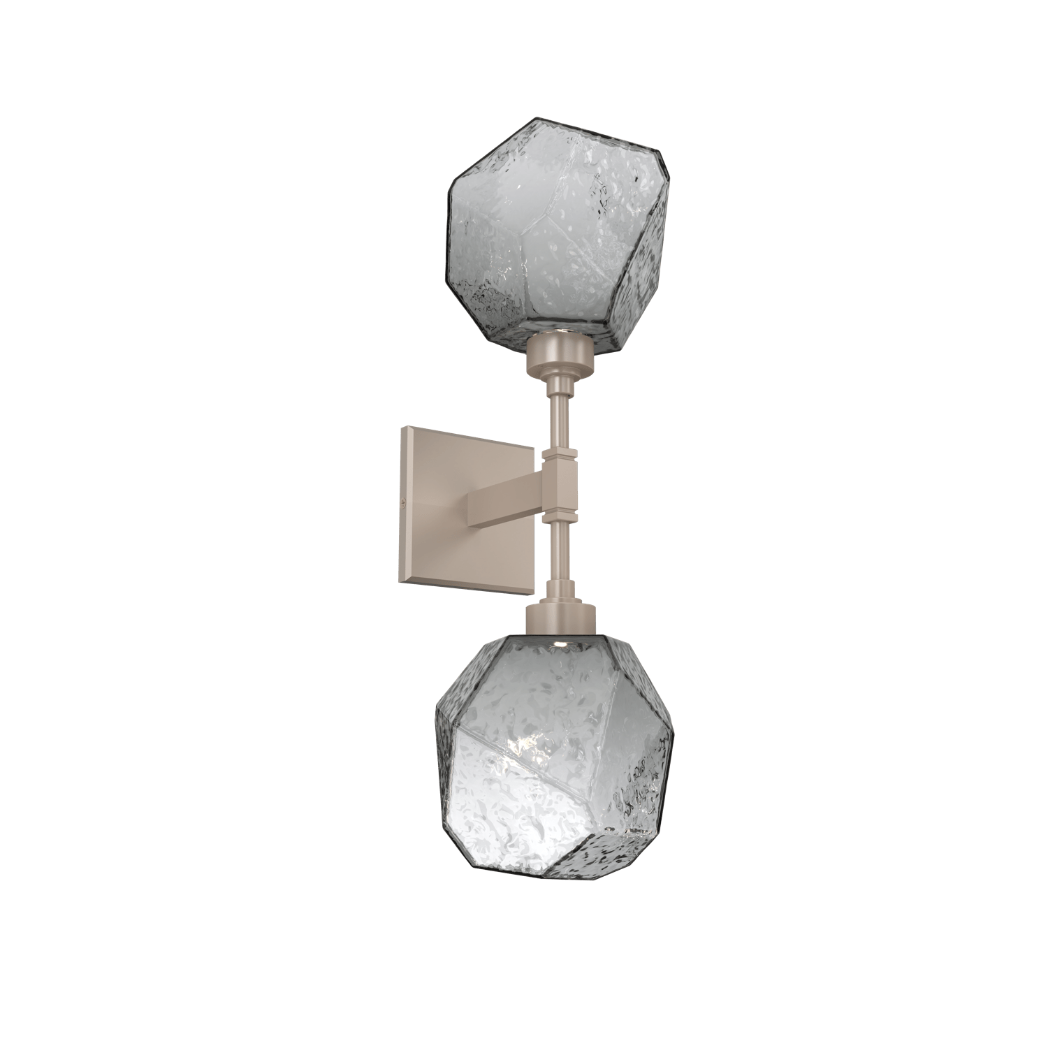 IDB0039-02-BS-S-Hammerton-Studio-Gem-double-wall-sconce-with-metallic-beige-silver-finish-and-smoke-blown-glass-shades-and-LED-lamping