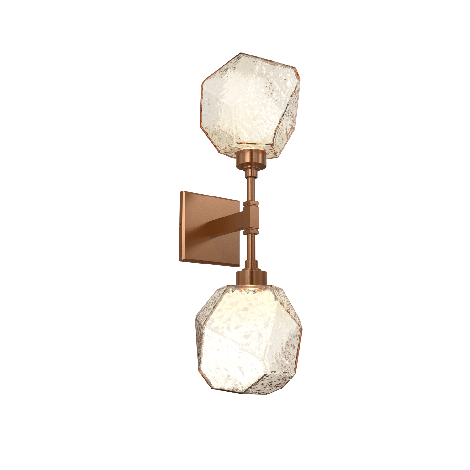 IDB0039-02-NB-A-Hammerton-Studio-Gem-double-wall-sconce-with-novel-brass-finish-and-amber-blown-glass-shades-and-LED-lamping