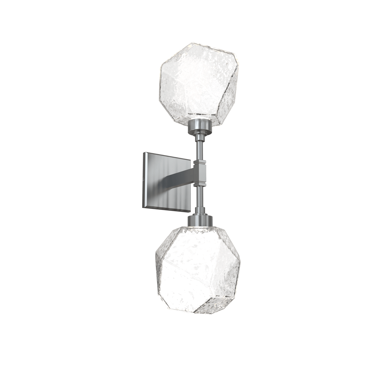 IDB0039-02-SN-C-Hammerton-Studio-Gem-double-wall-sconce-with-satin-nickel-finish-and-clear-blown-glass-shades-and-LED-lamping