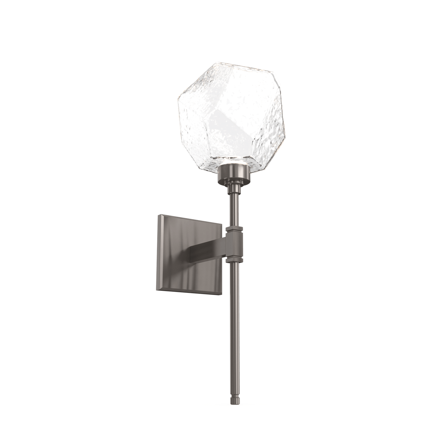IDB0039-08-GM-C-Hammerton-Studio-Gem-belvedere-wall-sconce-with-gunmetal-finish-and-clear-blown-glass-shades-and-LED-lamping