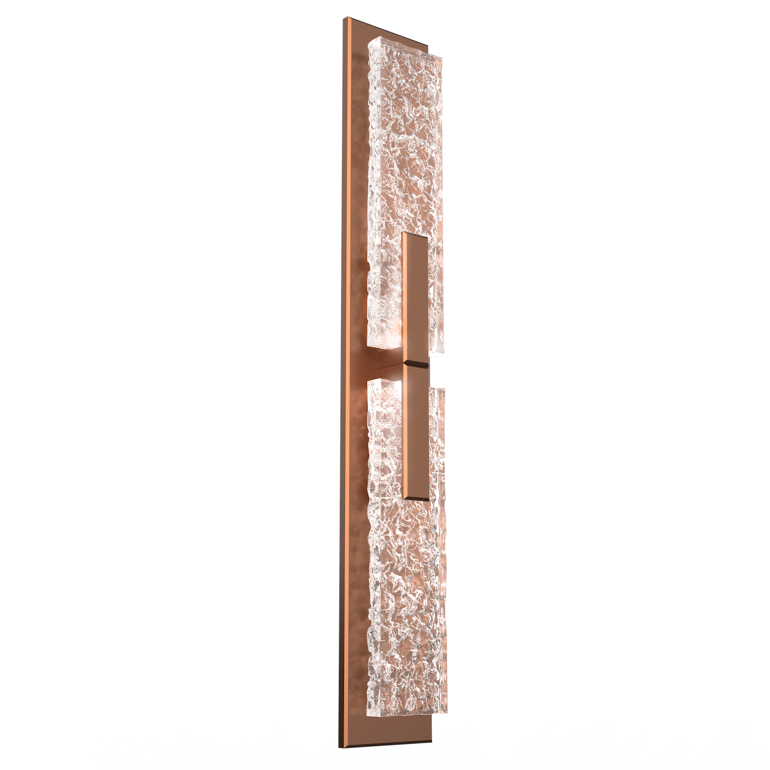 IDB0061-02-BB-GC-Hammerton-Studio-Glacier-double-wall-sconce-with-burnished-bronze-finish-and-clear-blown-glass-with-geo-clear-cast-glass-diffusers-and-LED-lamping