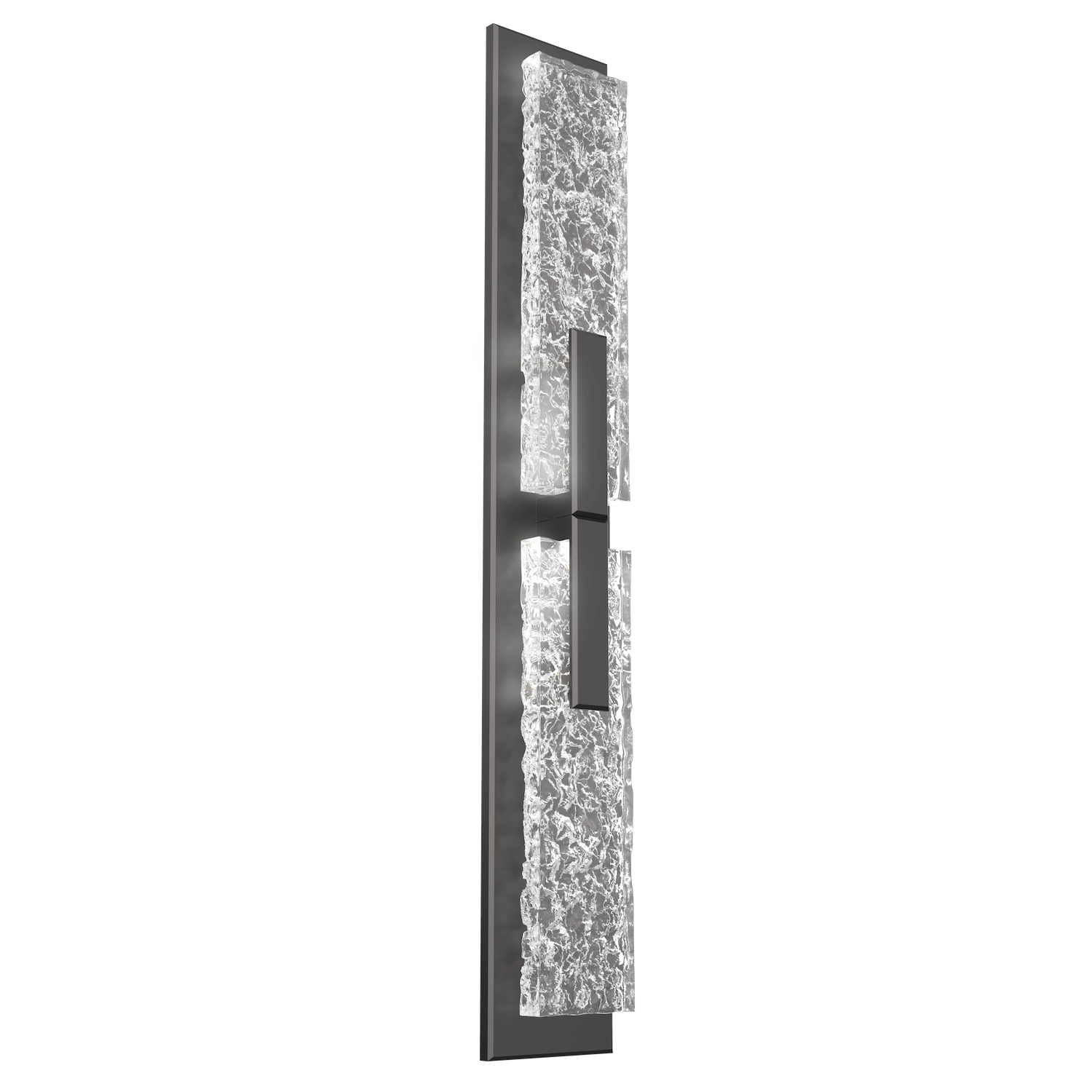 IDB0061-02-GP-GC-Hammerton-Studio-Glacier-double-wall-sconce-with-graphite-finish-and-clear-blown-glass-with-geo-clear-cast-glass-diffusers-and-LED-lamping