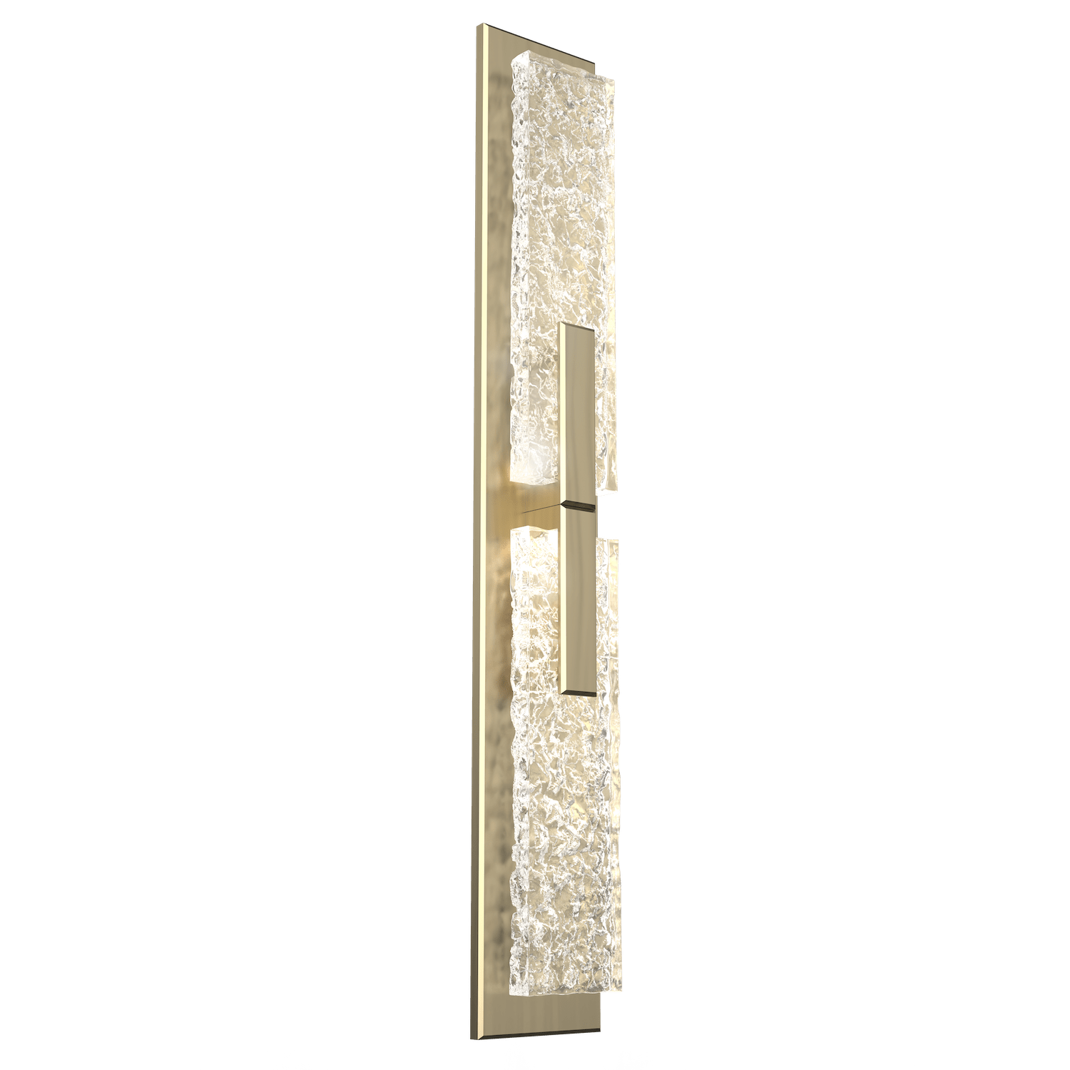 IDB0061-02-HB-GC-Hammerton-Studio-Glacier-double-wall-sconce-with-heritage-brass-finish-and-clear-blown-glass-with-geo-clear-cast-glass-diffusers-and-LED-lamping