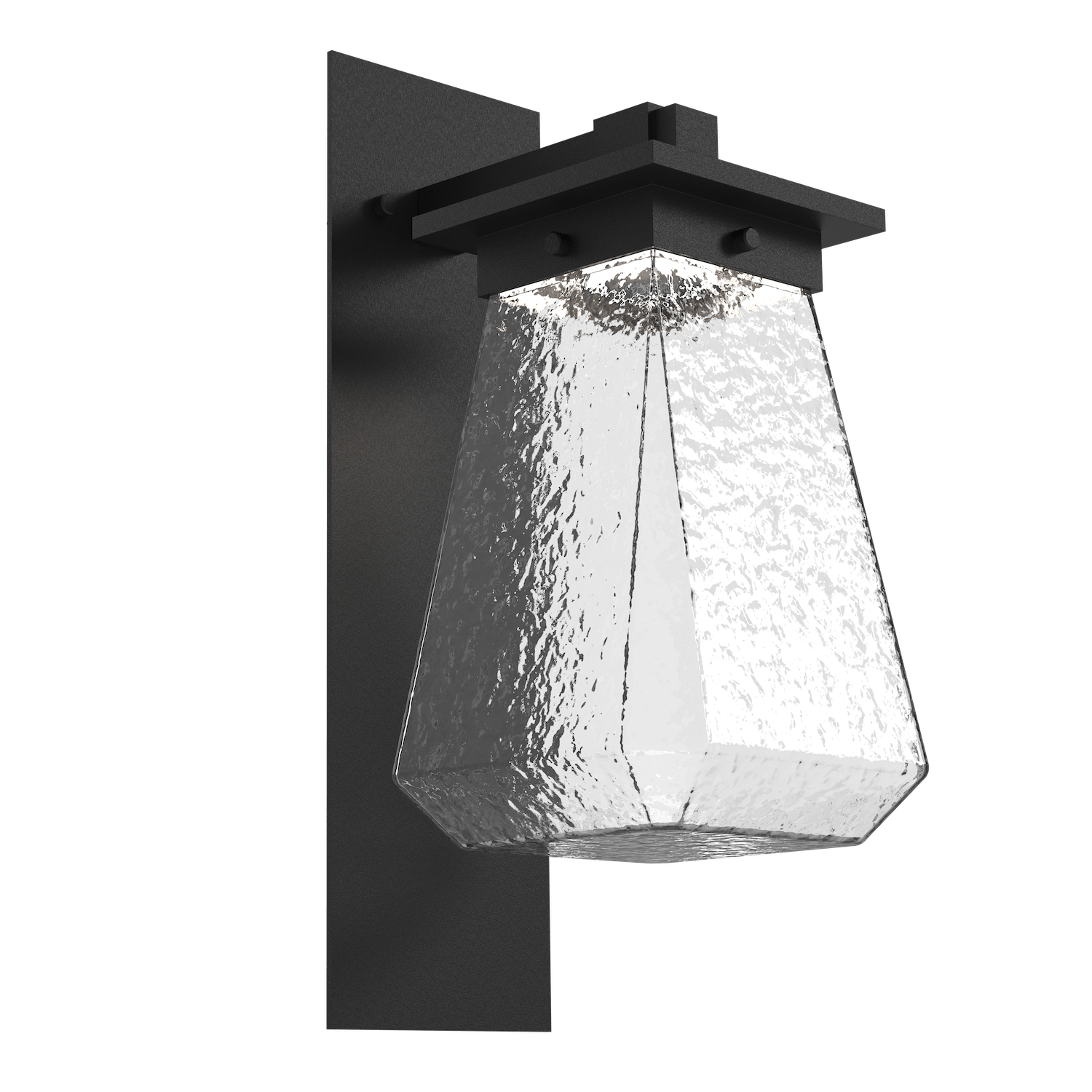 ODB0043-0A-TB-C-Hammerton-Studio-Beacon-14-inch-outdoor-arm-sconce-with-textured-black-finish-and-clear-blown-glass-shades-and-LED-lamping