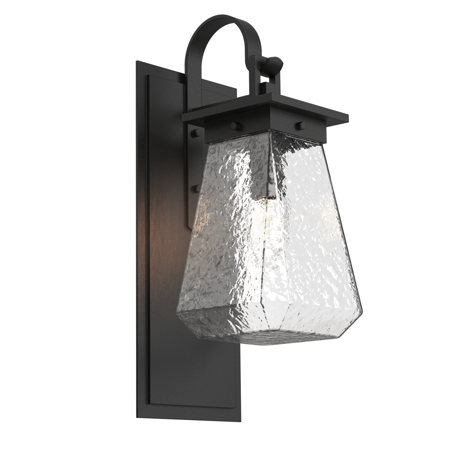 ODB0043-AC-TB-C-Hammerton-Studio-Beacon-18-inch-outdoor-sconce-with-shepherds-hook-with-textured-black-finish-and-clear-blown-glass-shades-and-incandescent-lamping