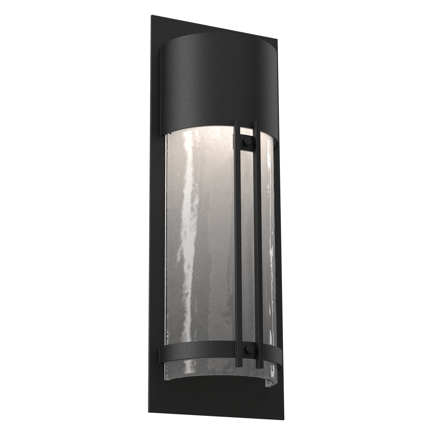 ODB0054-19-TB-FG-Hammerton-Studio-19-inch-outdoor-sconce-with-half-round-frosted-granite-glass-cover-with-textured-black-finish-and-LED-lamping