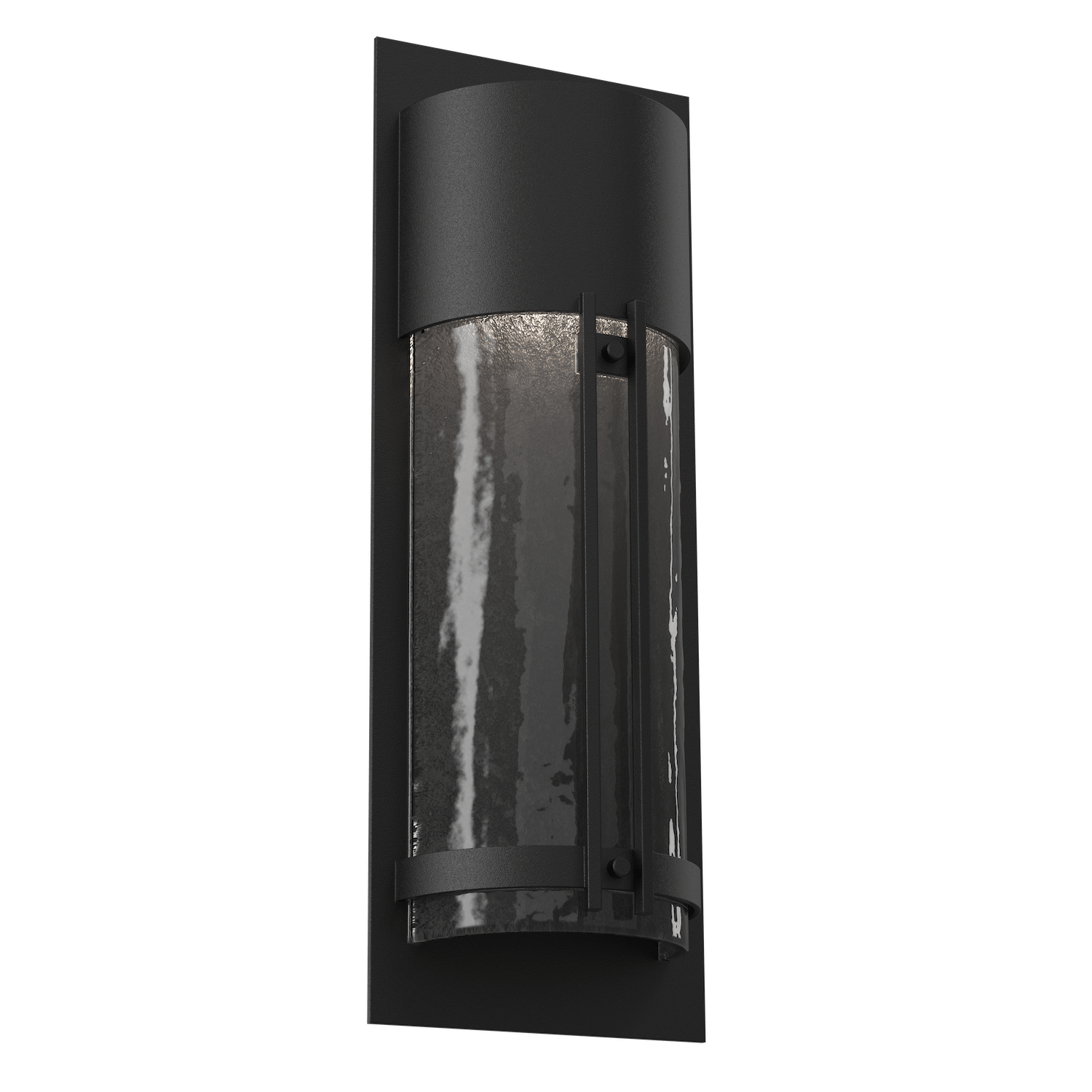 ODB0054-19-TB-SG-Hammerton-Studio-19-inch-outdoor-sconce-with-half-round-smoke-granite-glass-cover-with-textured-black-finish-and-LED-lamping