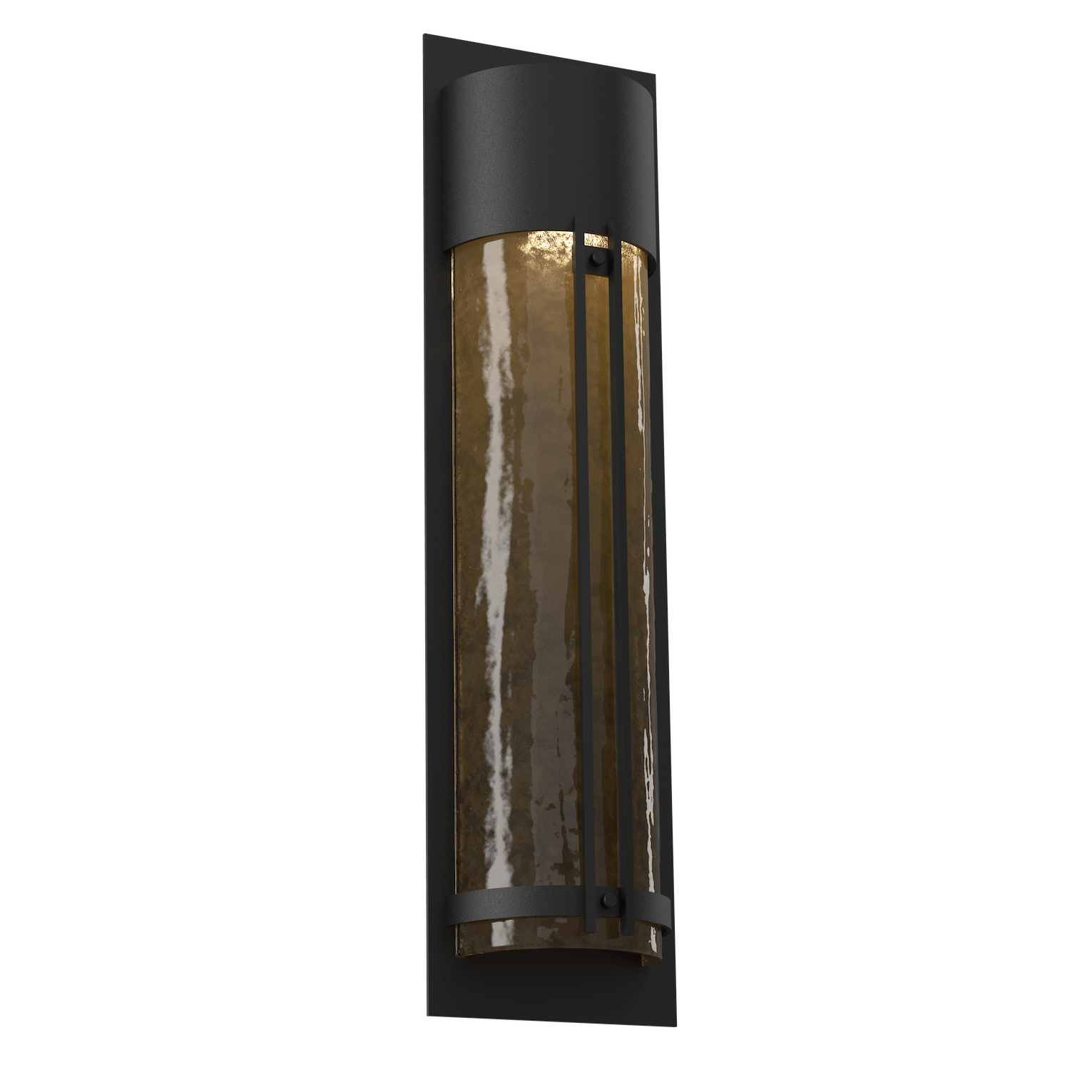 ODB0054-26-TB-BG-Hammerton-Studio-26-inch-outdoor-sconce-with-half-round-bronze-granite-glass-cover-with-textured-black-finish-and-LED-lamping
