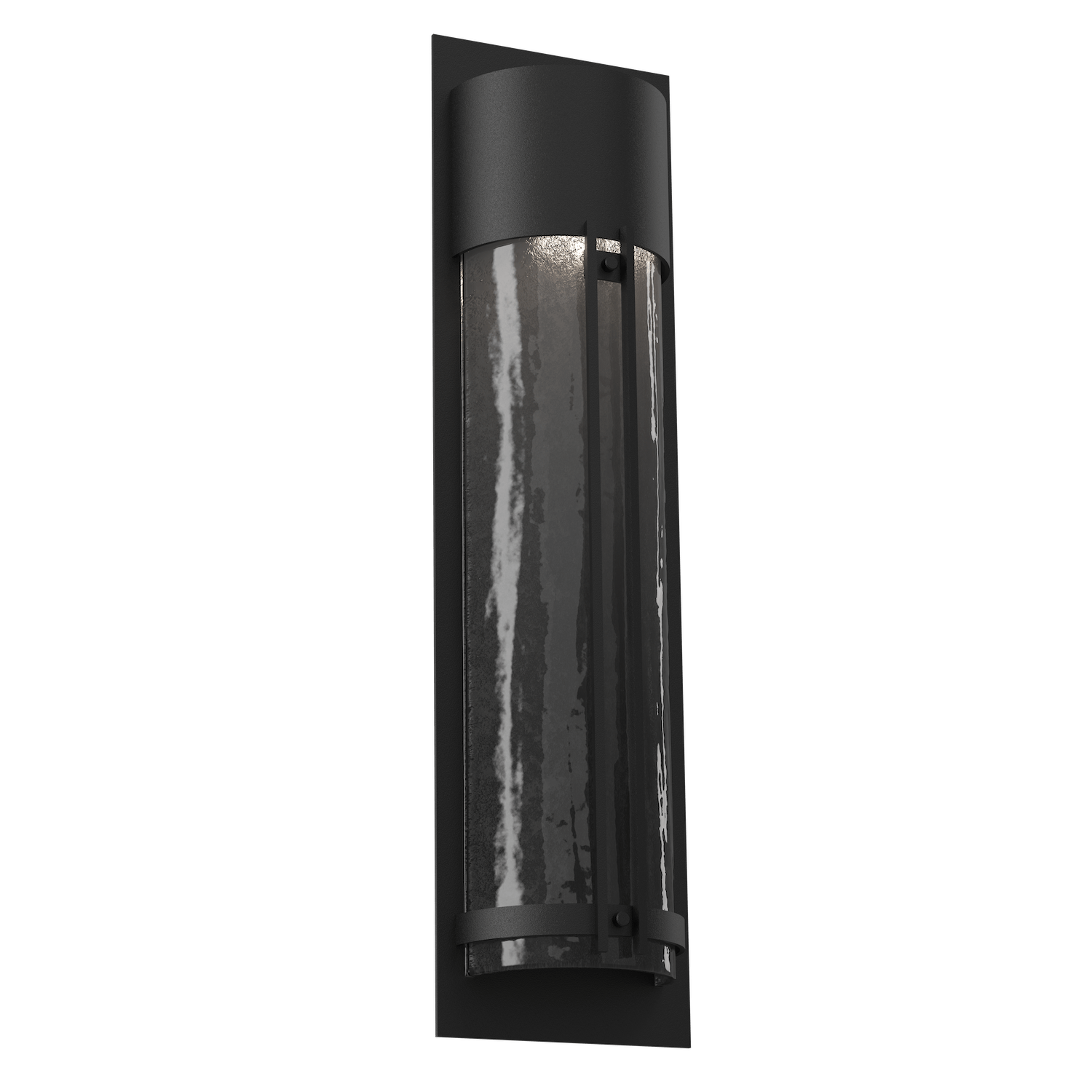 ODB0054-26-TB-SG-Hammerton-Studio-26-inch-outdoor-sconce-with-half-round-smoke-granite-glass-cover-with-textured-black-finish-and-LED-lamping