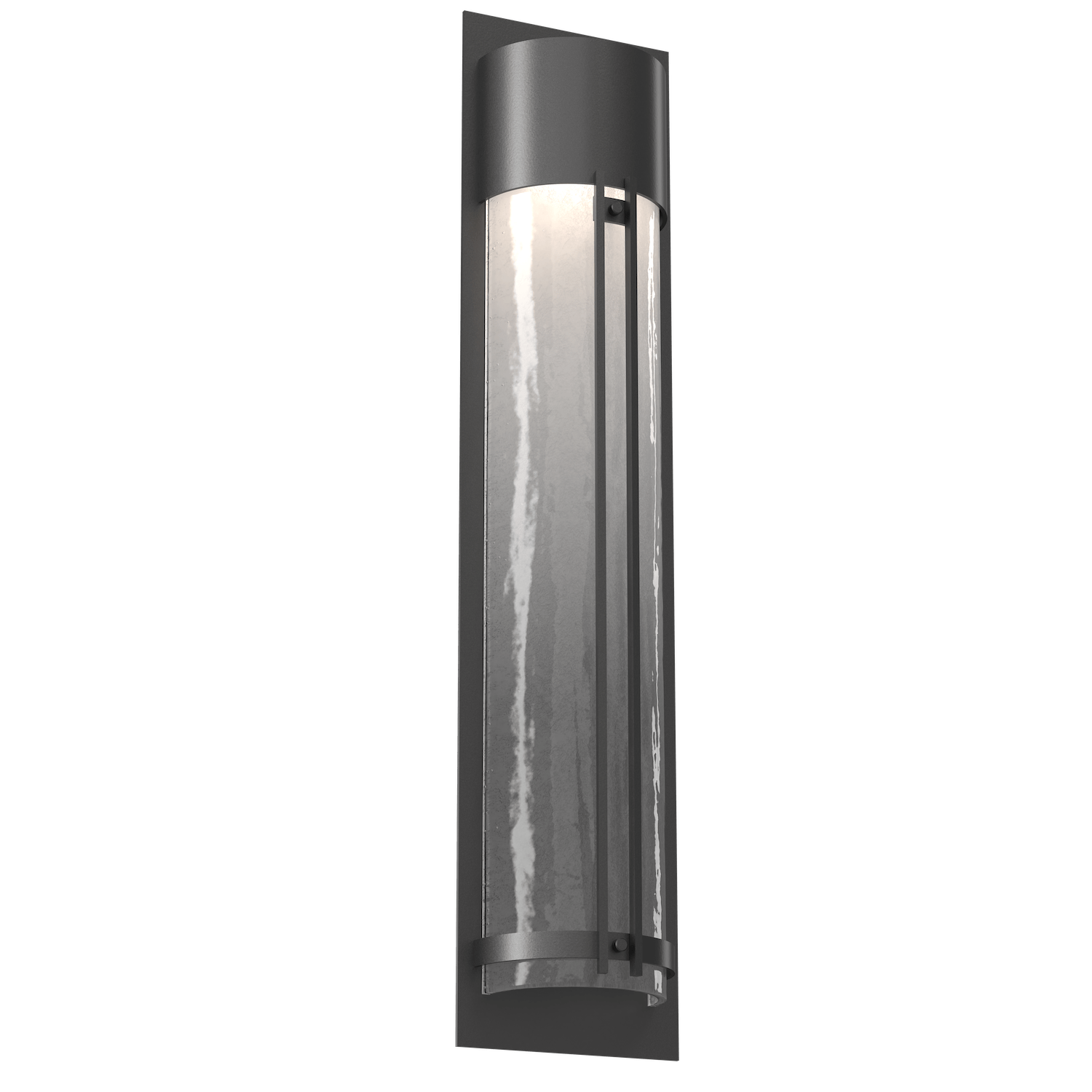 ODB0054-31-AG-FG-Hammerton-Studio-31-inch-outdoor-sconce-with-half-round-frosted-granite-glass-cover-with-argento-grey-finish-and-LED-lamping