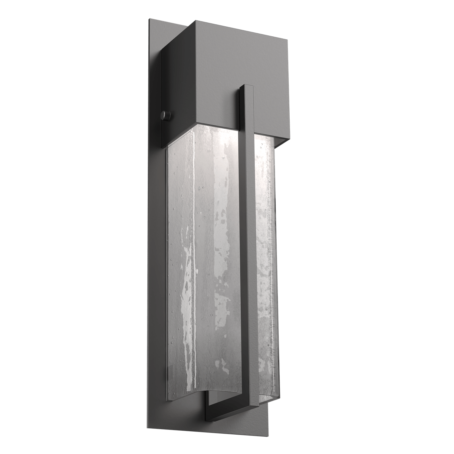 ODB0055-16-AG-FG-Hammerton-Studio-16-inch-outdoor-sconce-with-square-frosted-granite-glass-cover-with-argento-grey-finish-and-LED-lamping