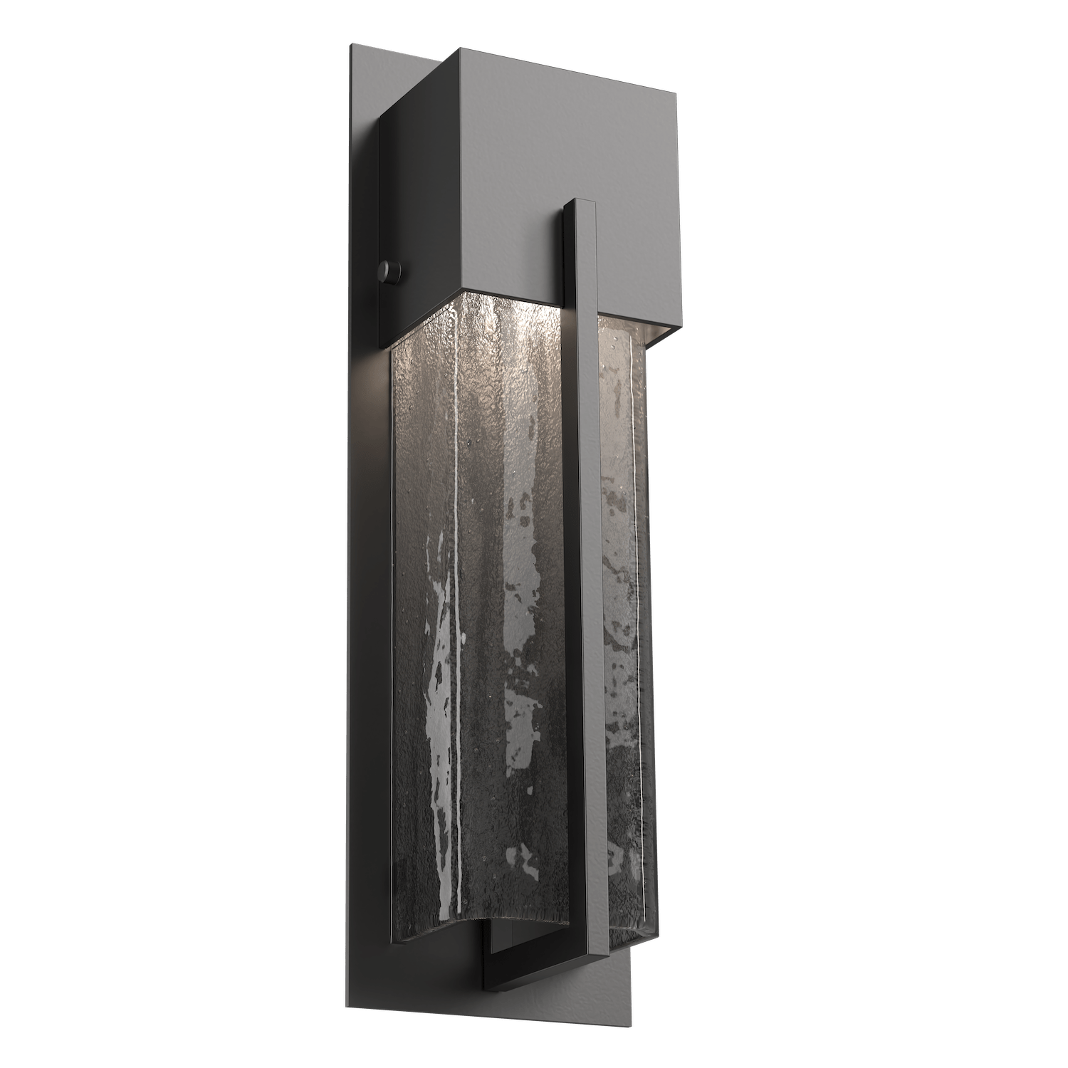 ODB0055-16-AG-SG-Hammerton-Studio-16-inch-outdoor-sconce-with-square-smoke-granite-glass-cover-with-argento-grey-finish-and-LED-lamping