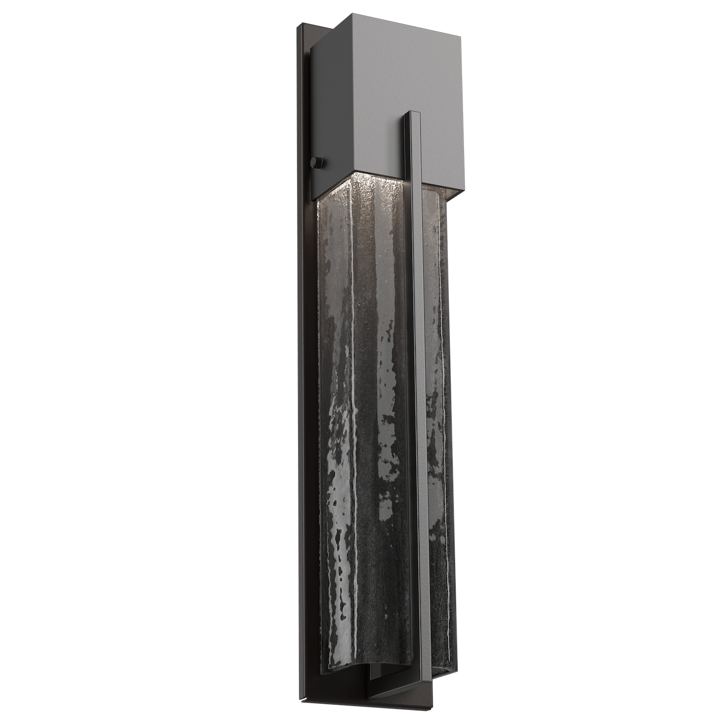 ODB0055-23-AG-SG-Hammerton-Studio-23-inch-outdoor-sconce-with-square-smoke-granite-glass-cover-with-argento-grey-finish-and-LED-lamping