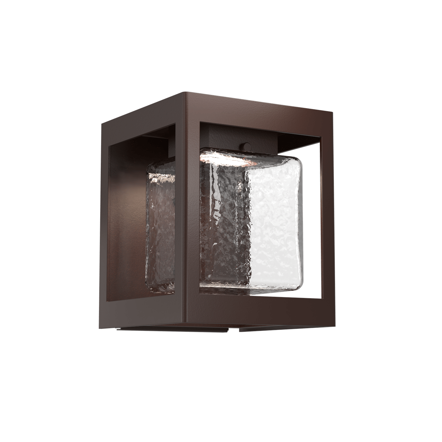 ODB0076-01-SB-HC-Hammerton-Studio-Square-Box-8-inch-outdoor-sconce-with-statuary-bronze-finish-and-clear-hammered-blown-glass-shade-and-LED-lamping