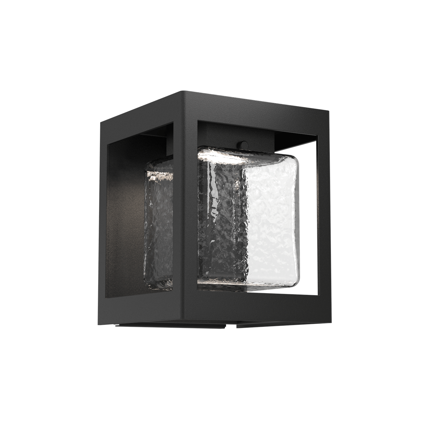 ODB0076-01-TB-HC-Hammerton-Studio-Square-Box-8-inch-outdoor-sconce-with-textured-black-finish-and-clear-hammered-blown-glass-shade-and-LED-lamping