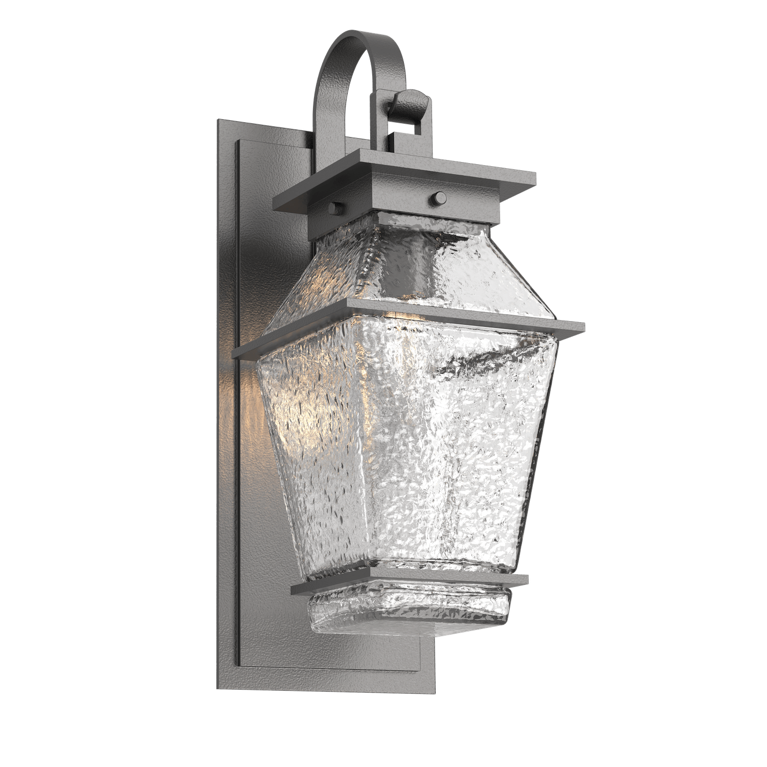 ODB0077-02-AG-C-Hammerton-Studio-Landmark-19-inch-outdoor-sconce-with-shepherds-hook-with-argento-grey-finish-and-clear-blown-glass-shades-and-incandescent-lamping