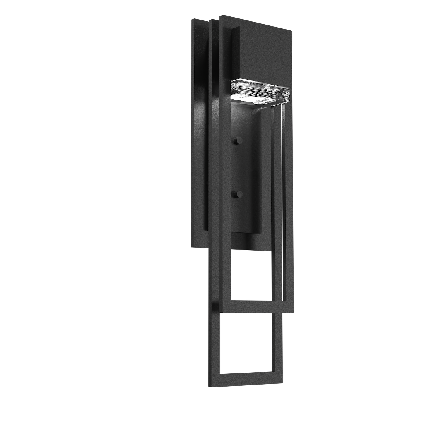 ODB0083-01-TB-CC-Hammerton-Studio-Cascade-18-inch-outdoor-sconce-with-textured-black-finish-and-clear-glass-shade-and-LED-lamping