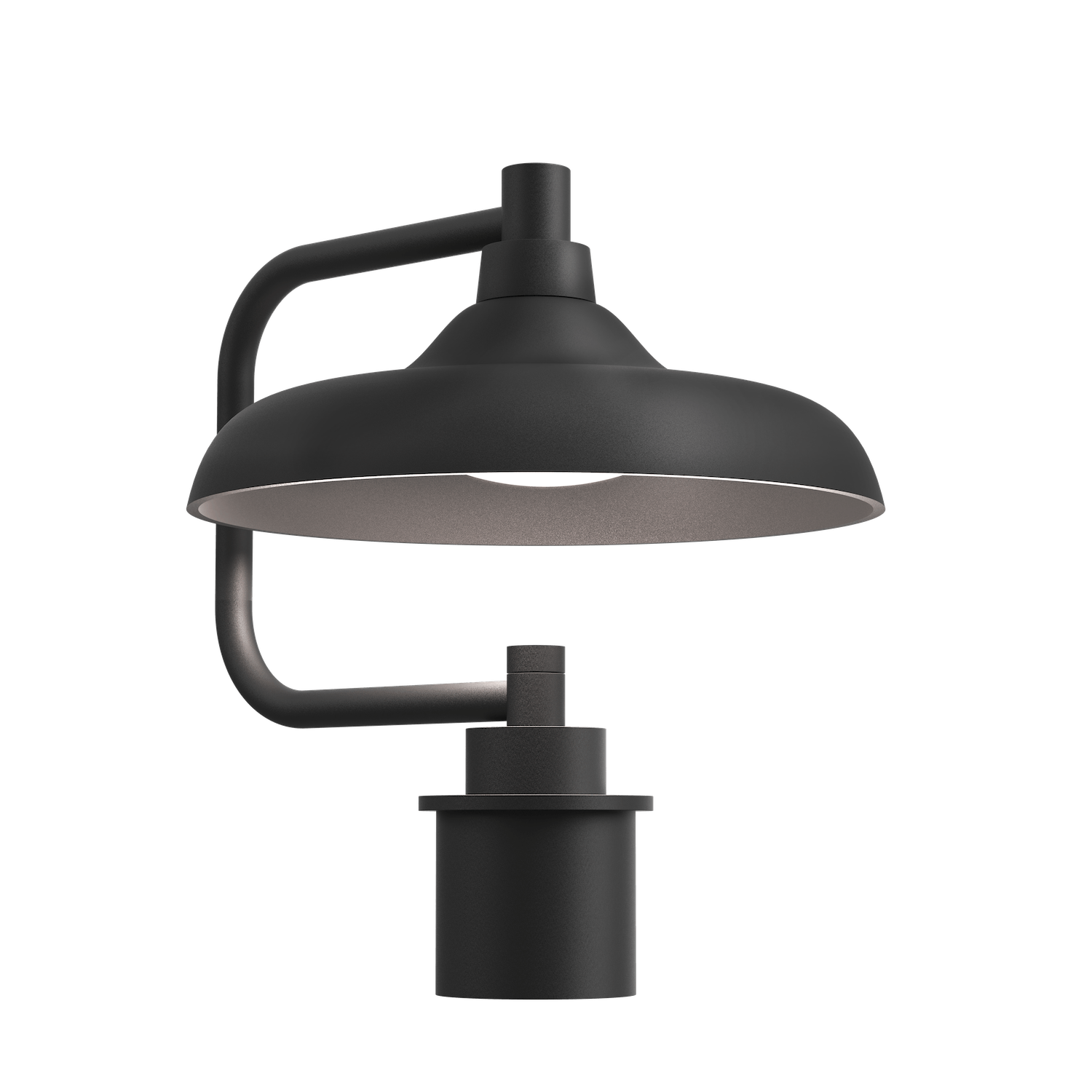 OMB0074-01-TB-O-Hammerton-Studio-Ranch-14-inch-postmount-light-with-textured-black-finish-and-frosted-glass-shade-and-LED-lamping