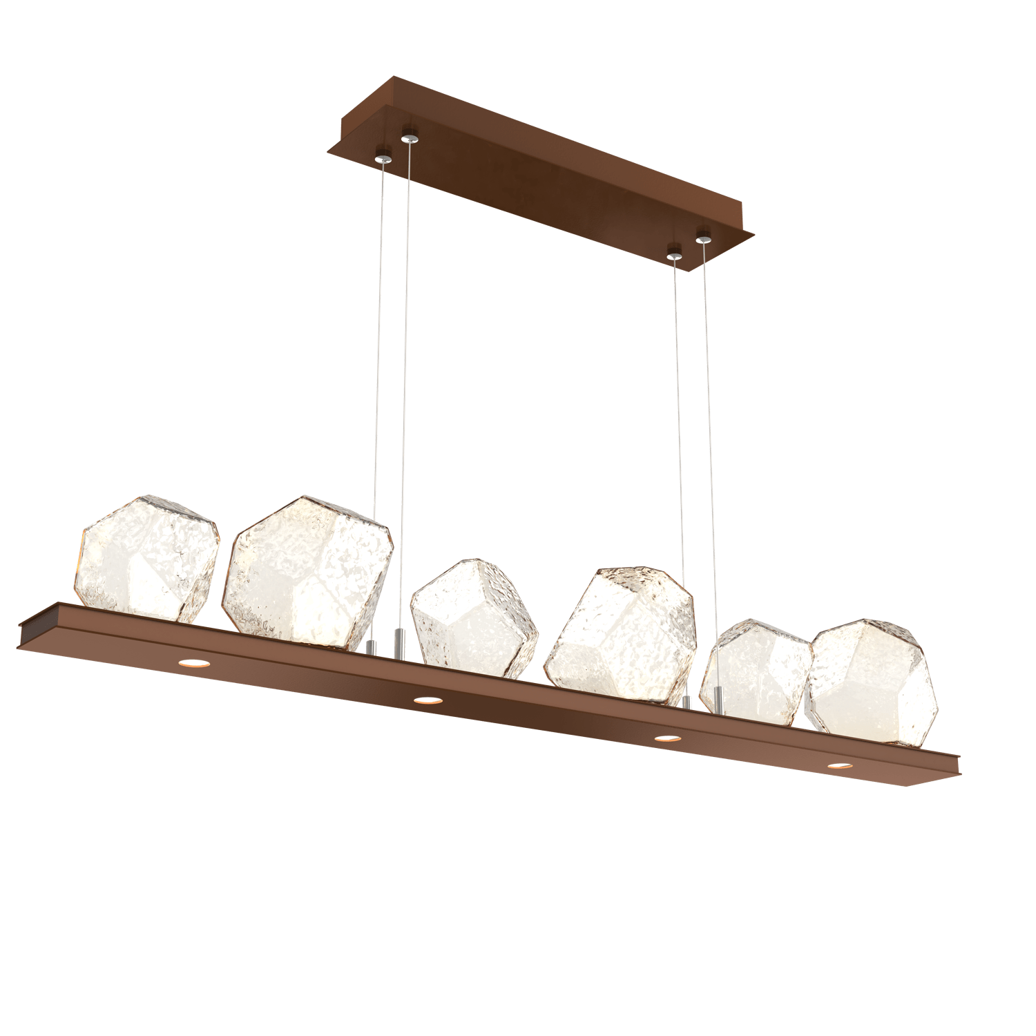 PLB0039-0B-BB-A-Hammerton-Studio-Gem-44-inch-linear-chandelier-with-burnished-bronze-finish-and-amber-blown-glass-shades-and-LED-lamping