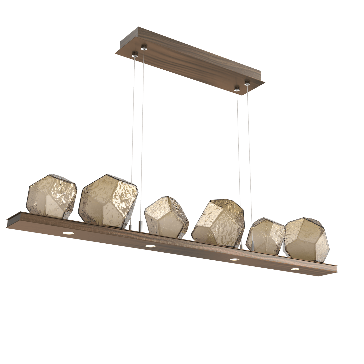 PLB0039-0B-RB-B-Hammerton-Studio-Gem-44-inch-linear-chandelier-with-oil-rubbed-bronze-finish-and-bronze-blown-glass-shades-and-LED-lamping