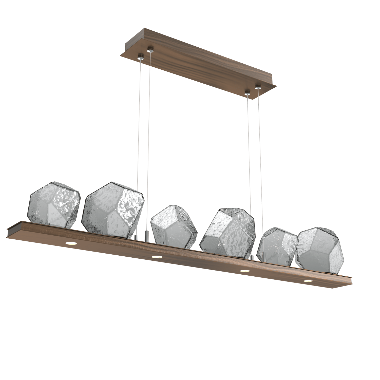PLB0039-0B-RB-S-Hammerton-Studio-Gem-44-inch-linear-chandelier-with-oil-rubbed-bronze-finish-and-smoke-blown-glass-shades-and-LED-lamping