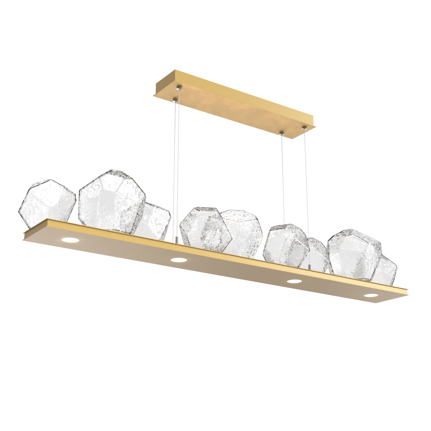 PLB0039-0C-GB-C-Hammerton-Studio-Gem-59-inch-linear-chandelier-with-gilded-brass-finish-and-clear-blown-glass-shades-and-LED-lamping