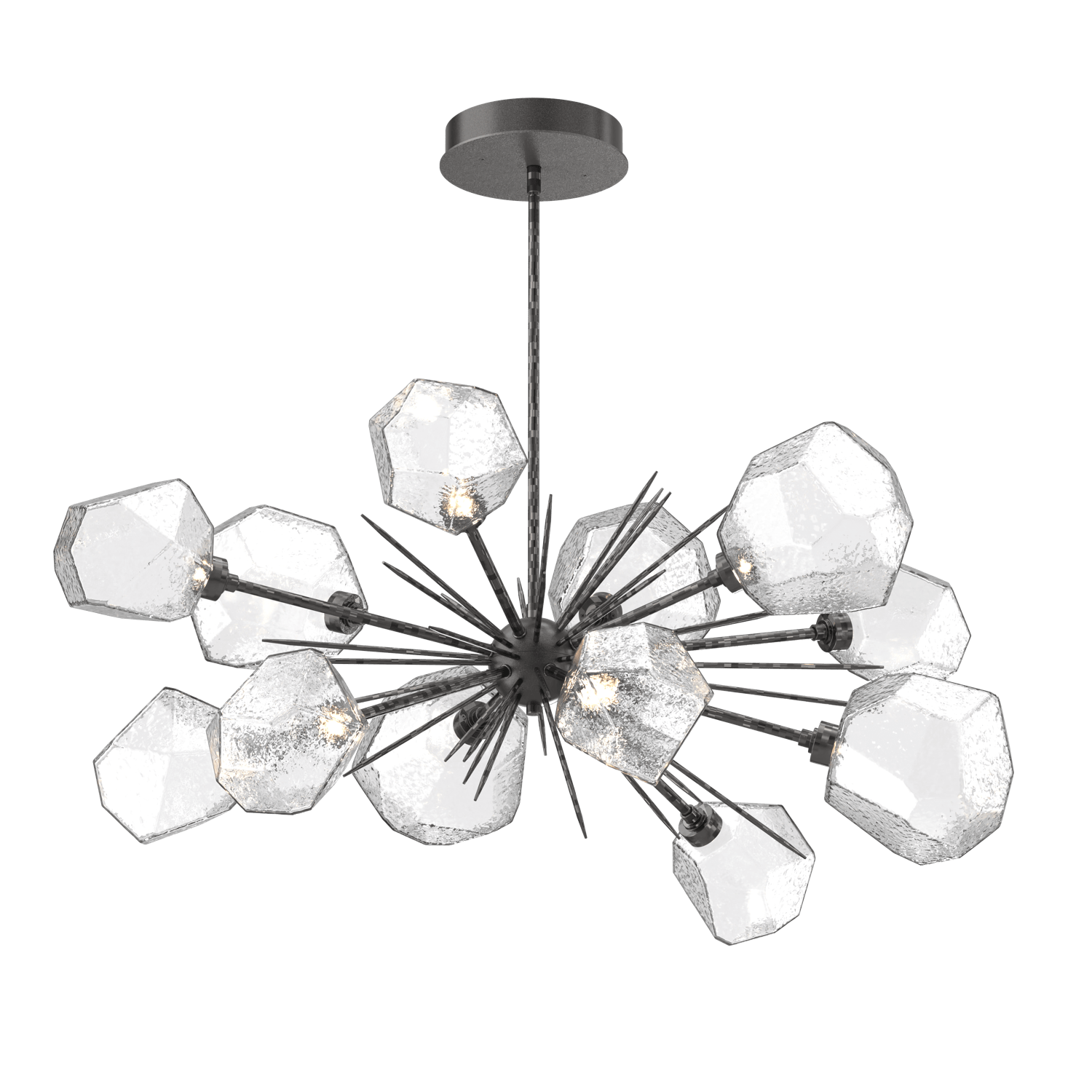 PLB0039-0D-GP-C-Hammerton-Studio-Gem-43-inch-oval-starburst-chandelier-with-graphite-finish-and-clear-blown-glass-shades-and-LED-lamping