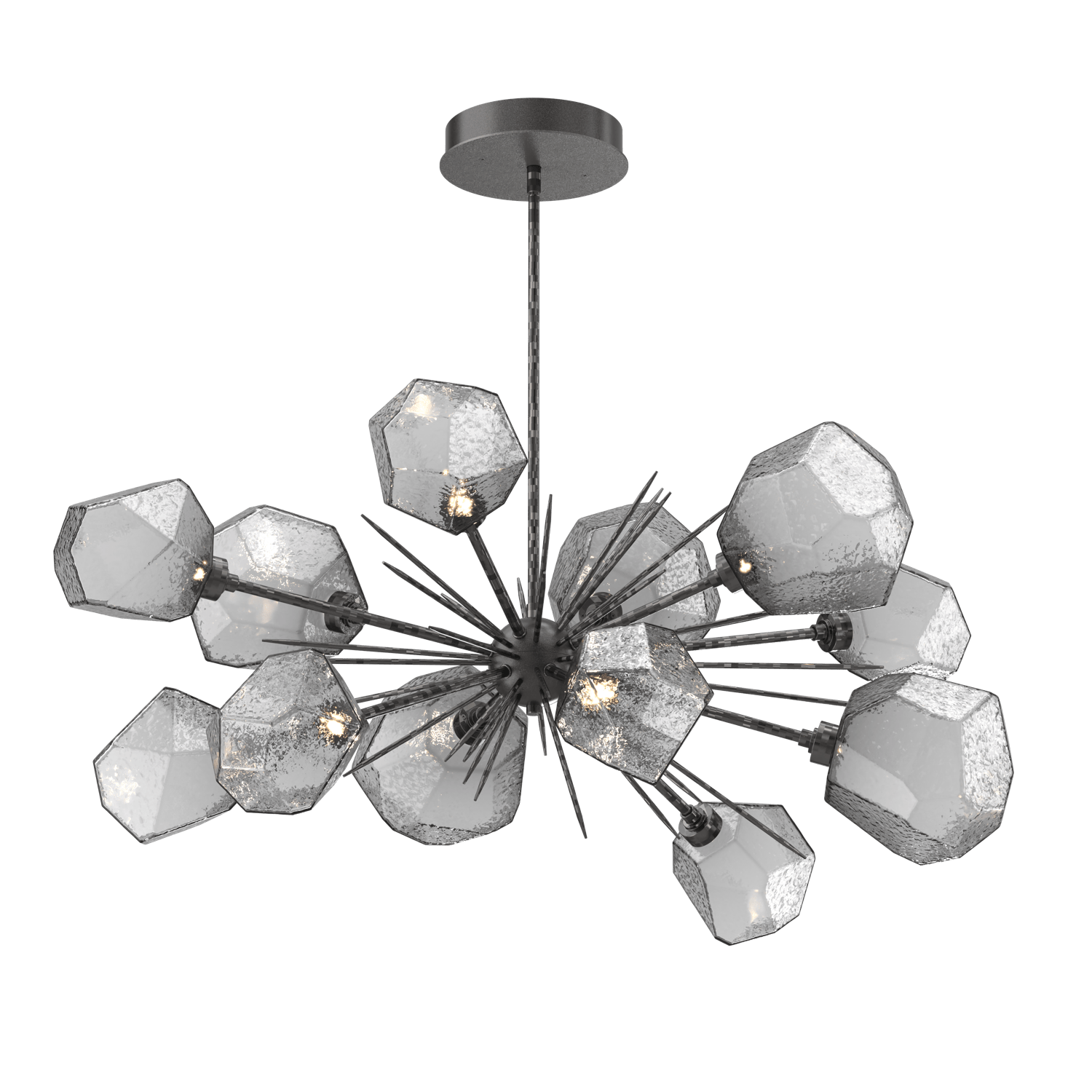 PLB0039-0D-GP-S-Hammerton-Studio-Gem-43-inch-oval-starburst-chandelier-with-graphite-finish-and-smoke-blown-glass-shades-and-LED-lamping