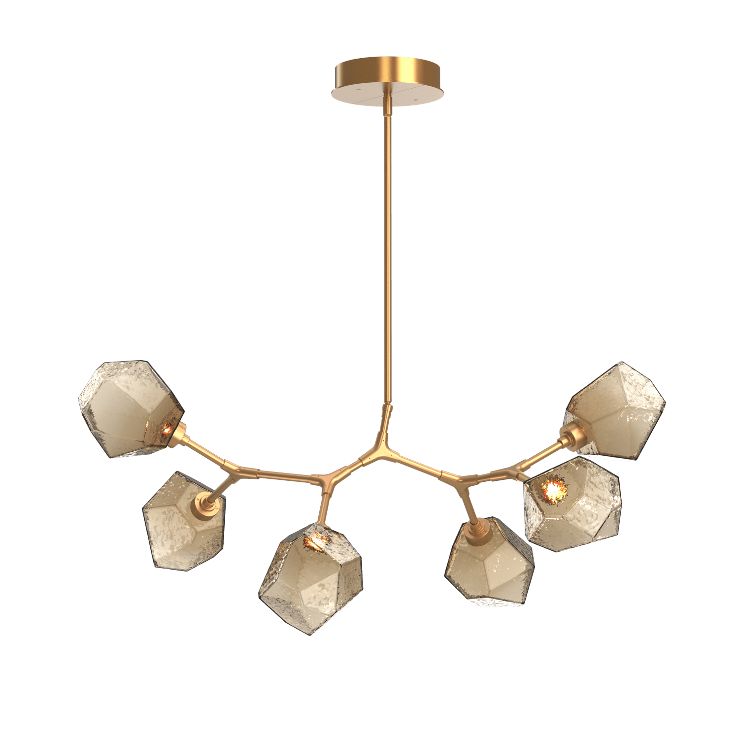 PLB0039-BA-NB-B-Hammerton-Studio-Gem-6-light-modern-branch-chandelier-with-novel-brass-finish-and-bronze-blown-glass-shades-and-LED-lamping