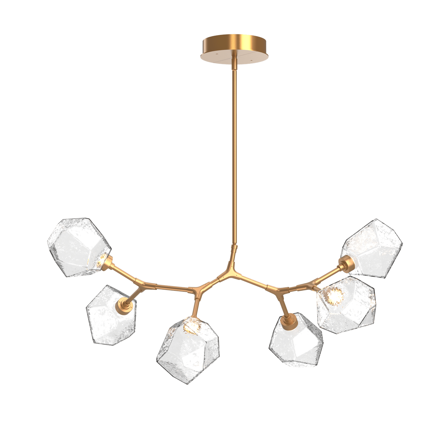 PLB0039-BA-NB-C-Hammerton-Studio-Gem-6-light-modern-branch-chandelier-with-novel-brass-finish-and-clear-blown-glass-shades-and-LED-lamping