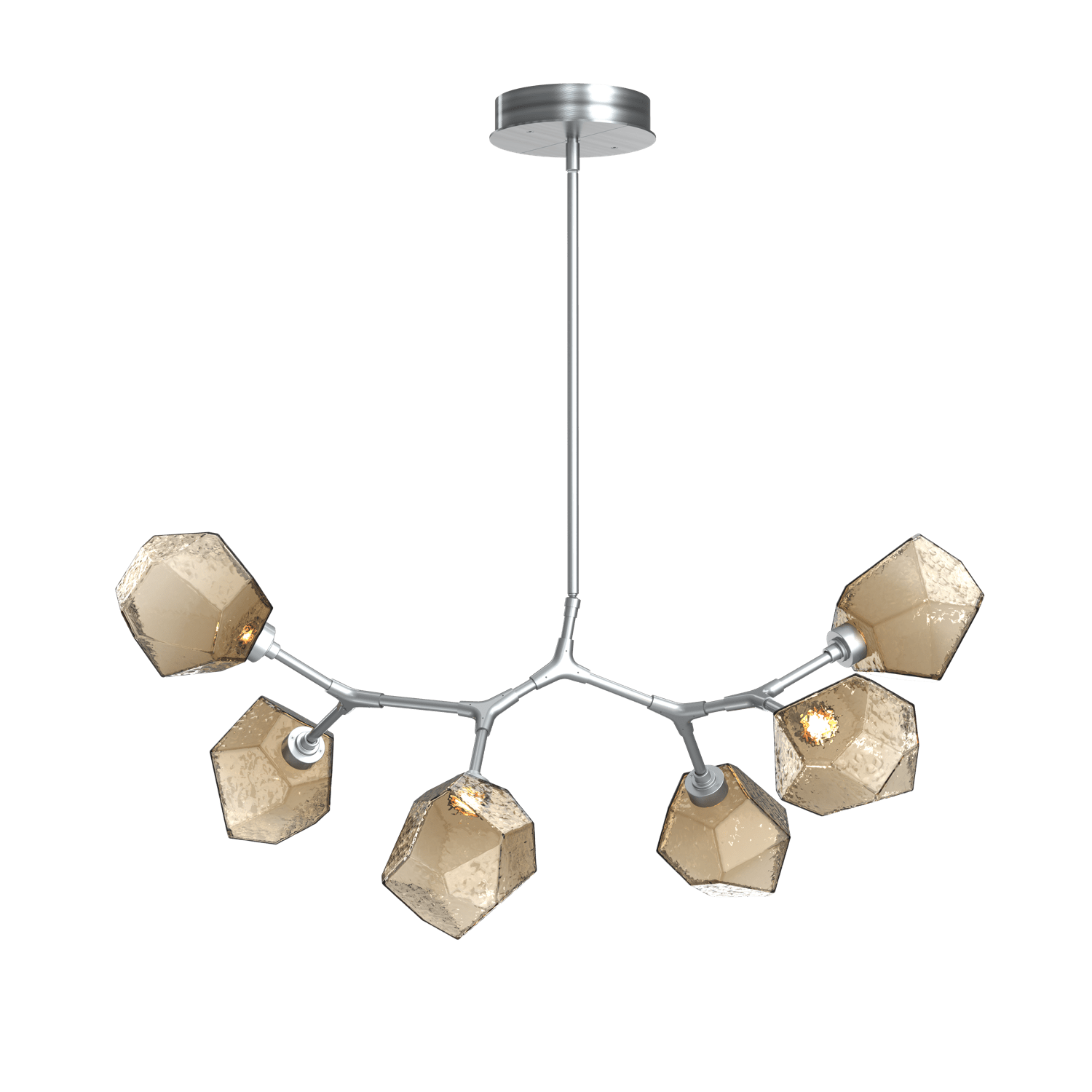 PLB0039-BA-SN-B-Hammerton-Studio-Gem-6-light-modern-branch-chandelier-with-satin-nickel-finish-and-bronze-blown-glass-shades-and-LED-lamping