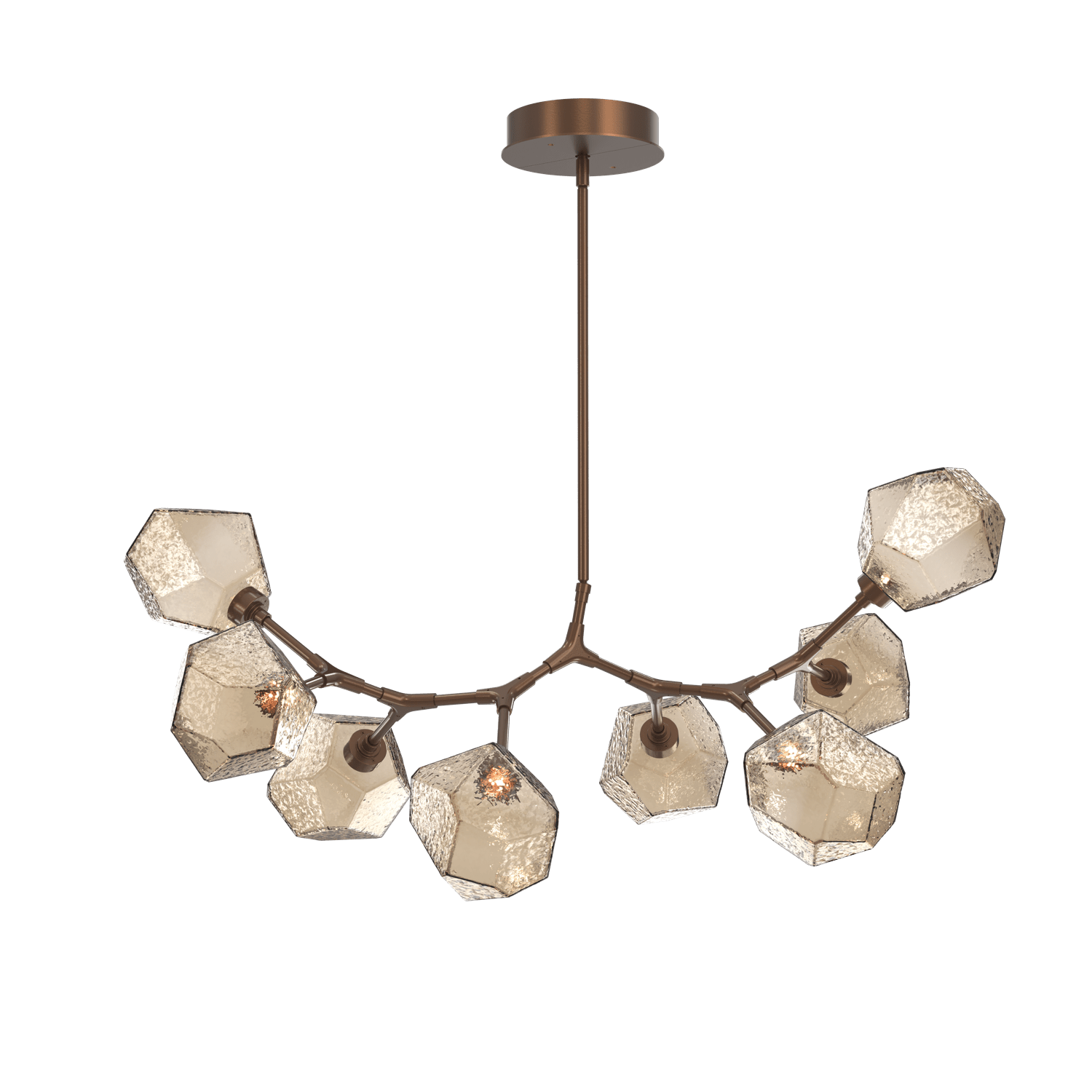 PLB0039-BB-BB-B-Hammerton-Studio-Gem-8-light-modern-branch-chandelier-with-burnished-bronze-finish-and-bronze-blown-glass-shades-and-LED-lamping